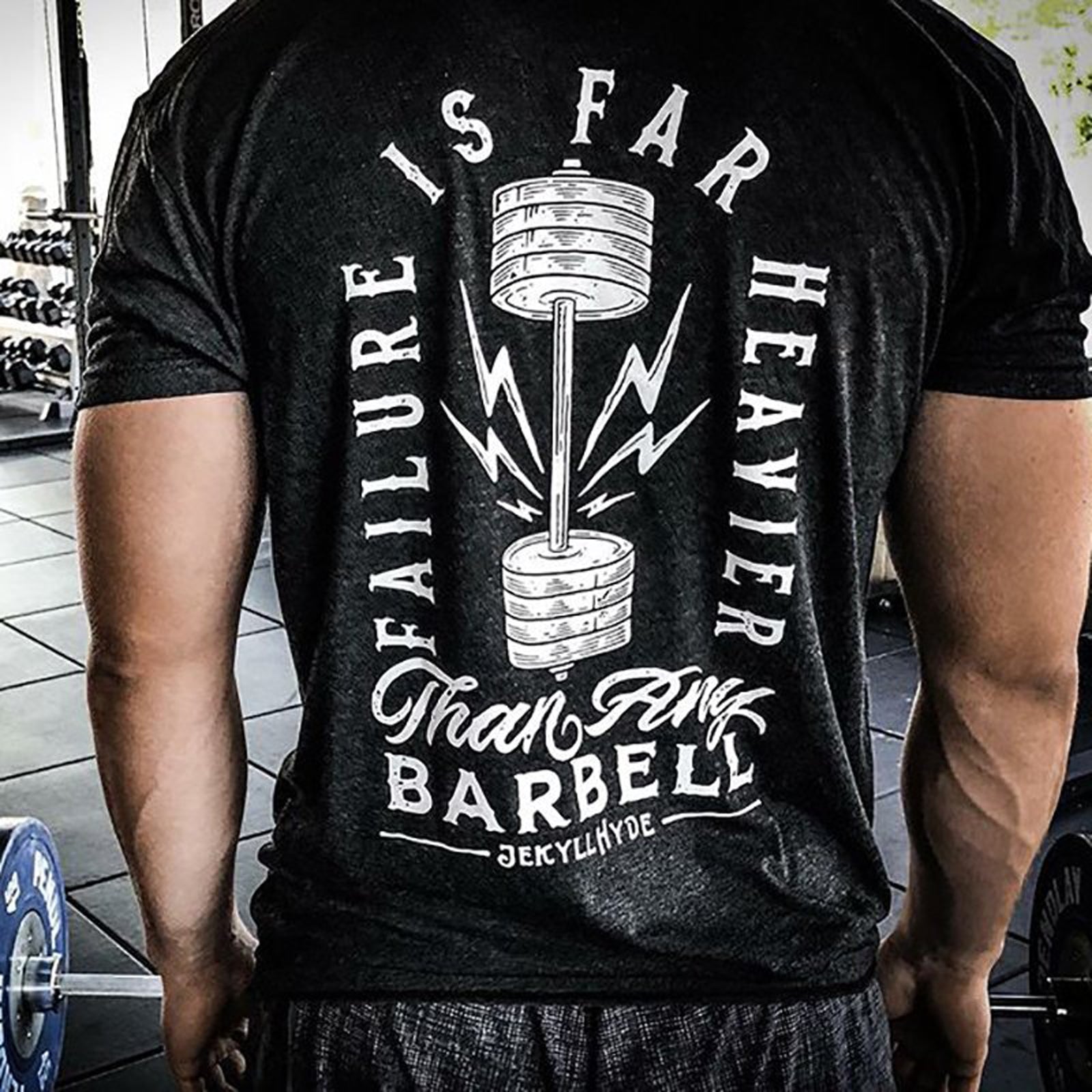 Livereid Barbell Letter Print Casual T-Shirt - chicyea