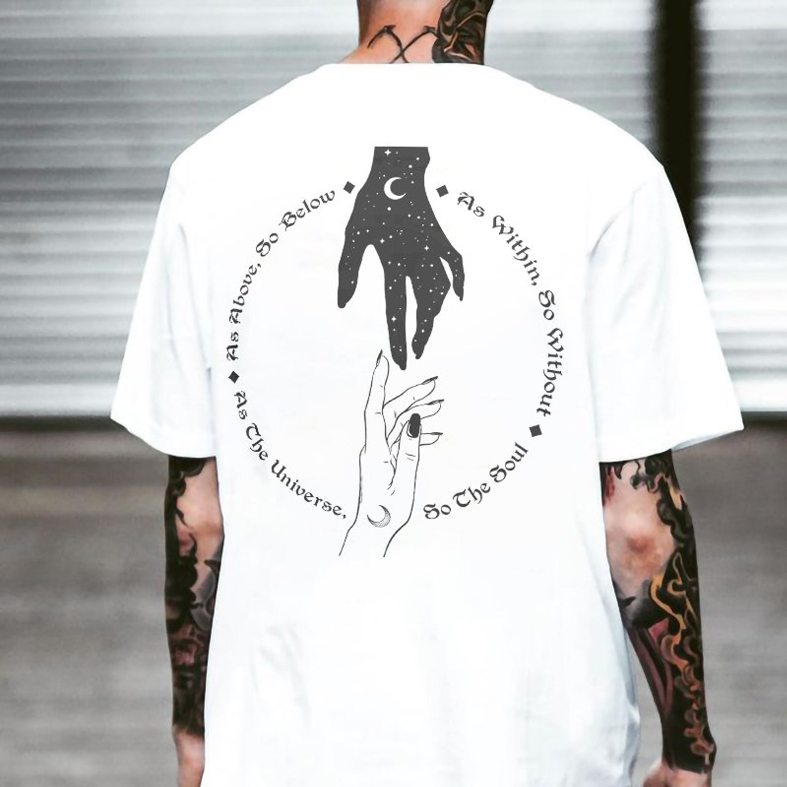 Uprandy Hand Letter Printed Men T-Shirt Designer - chicyea