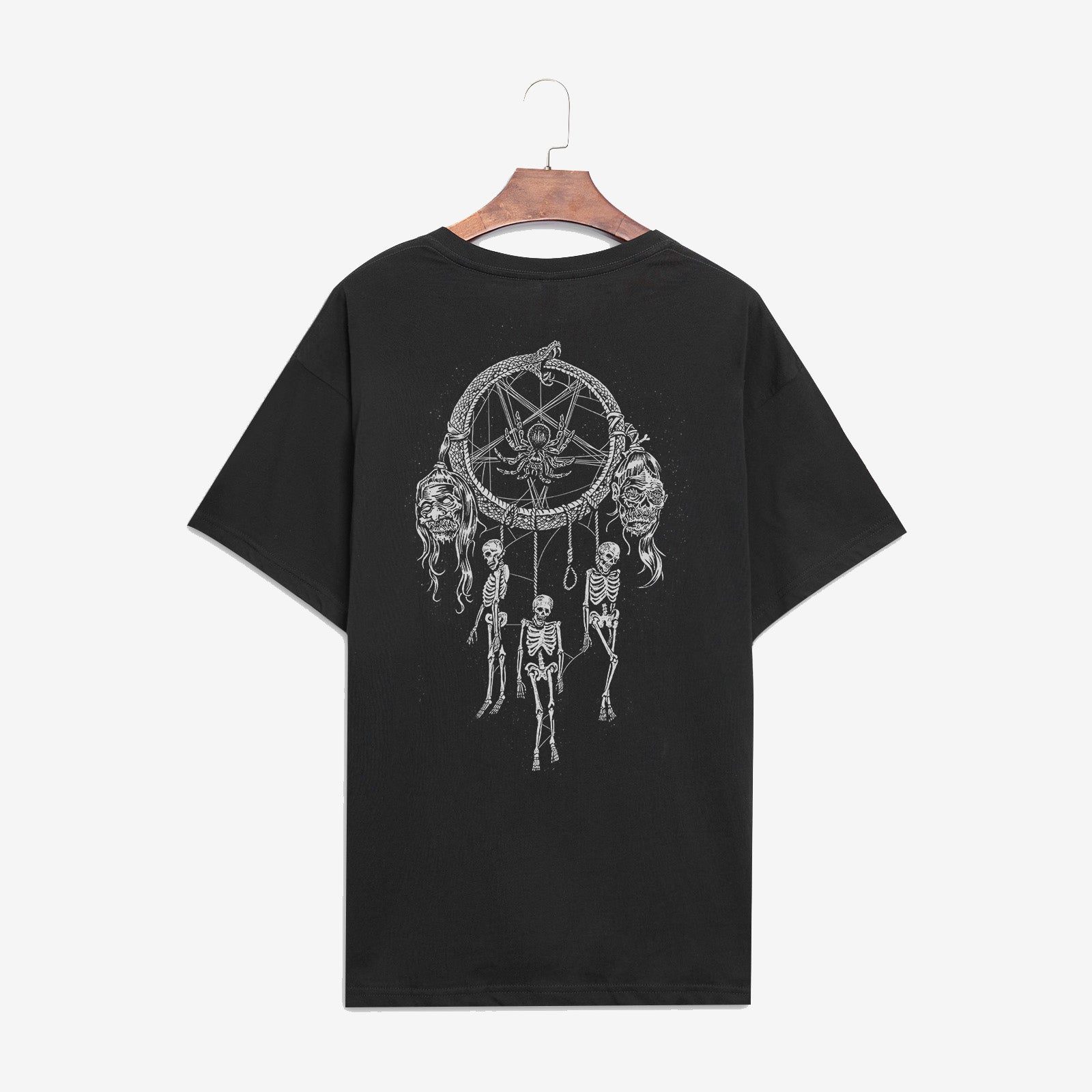 Minnieskull Viper And Skull Printed Plus T-Shirt - chicyea