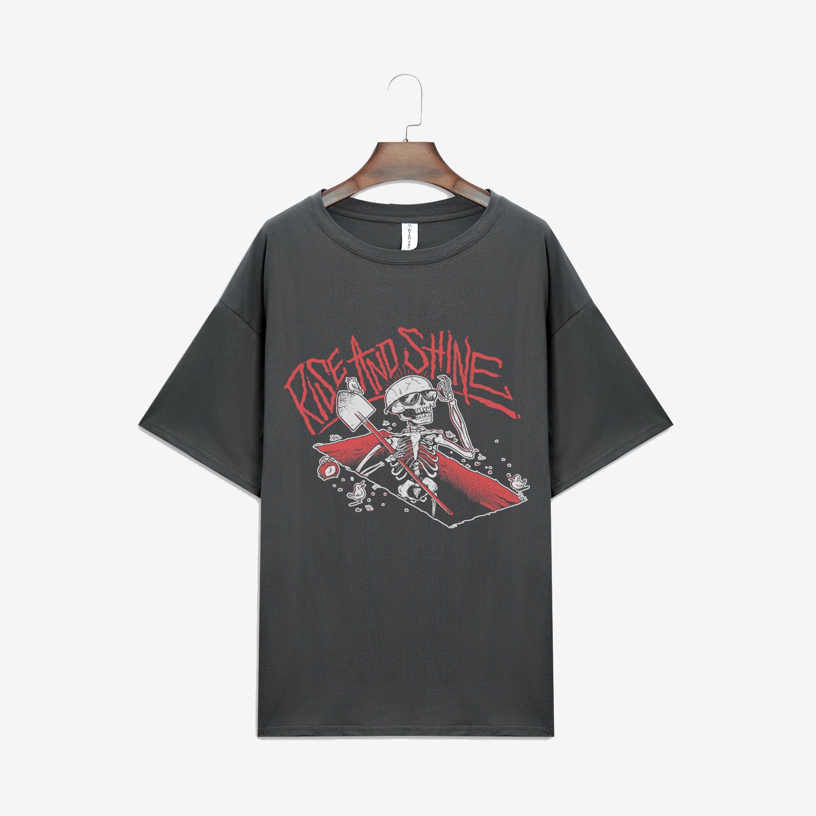Minnieskull Rise And Shine Skull Printed Designer T-Shirt - chicyea