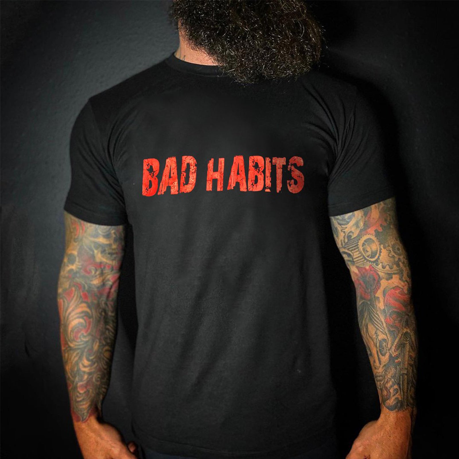 Livereid Bad Habits Fitness Letter T-Shirt - chicyea