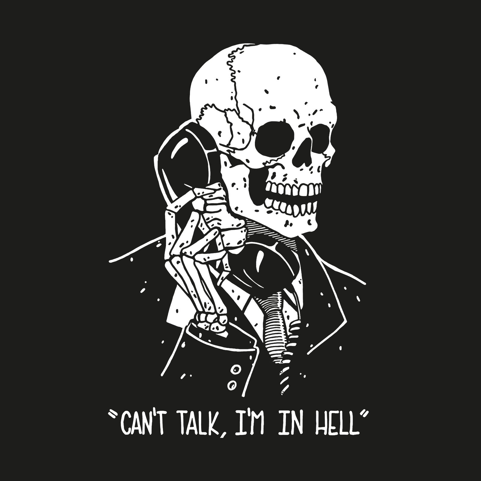 Minnieskull "Can'T Talk, I'M In Hell" Printed T-Shirt - chicyea