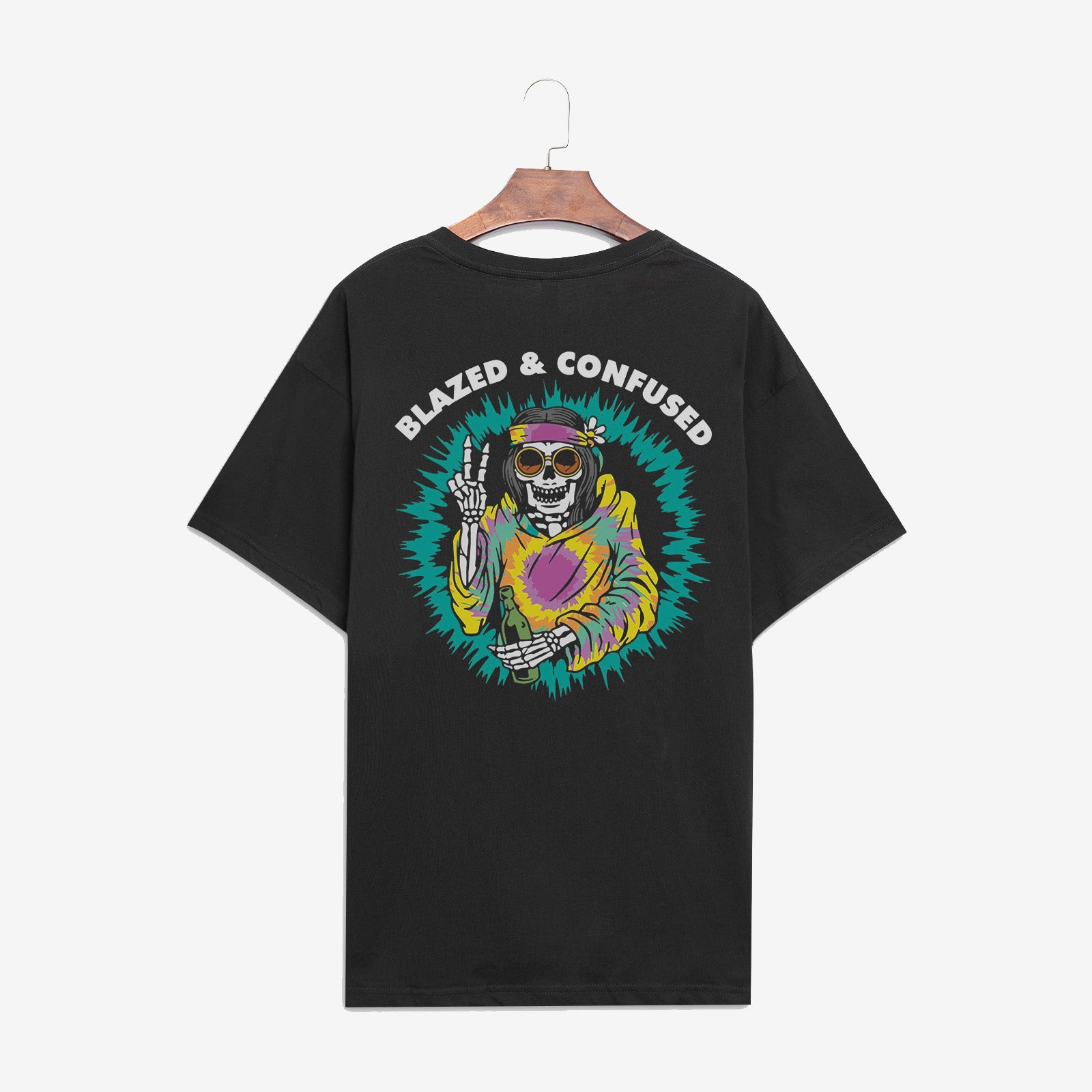 Minnieskull Blazed Confused Printed Casual T-Shirt - chicyea
