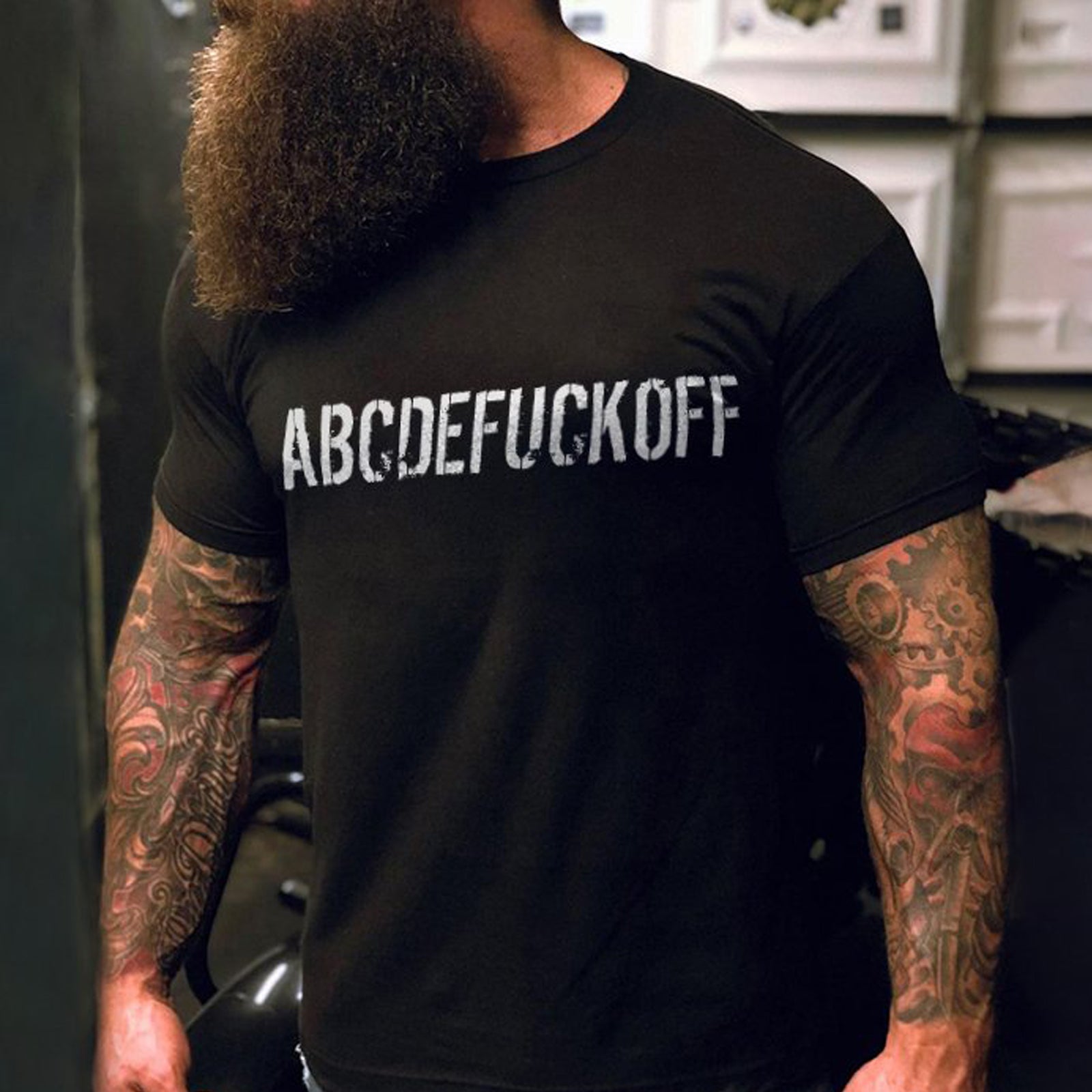 Livereid Abcdefoff Men Short-Sleeved T-Shirt - chicyea