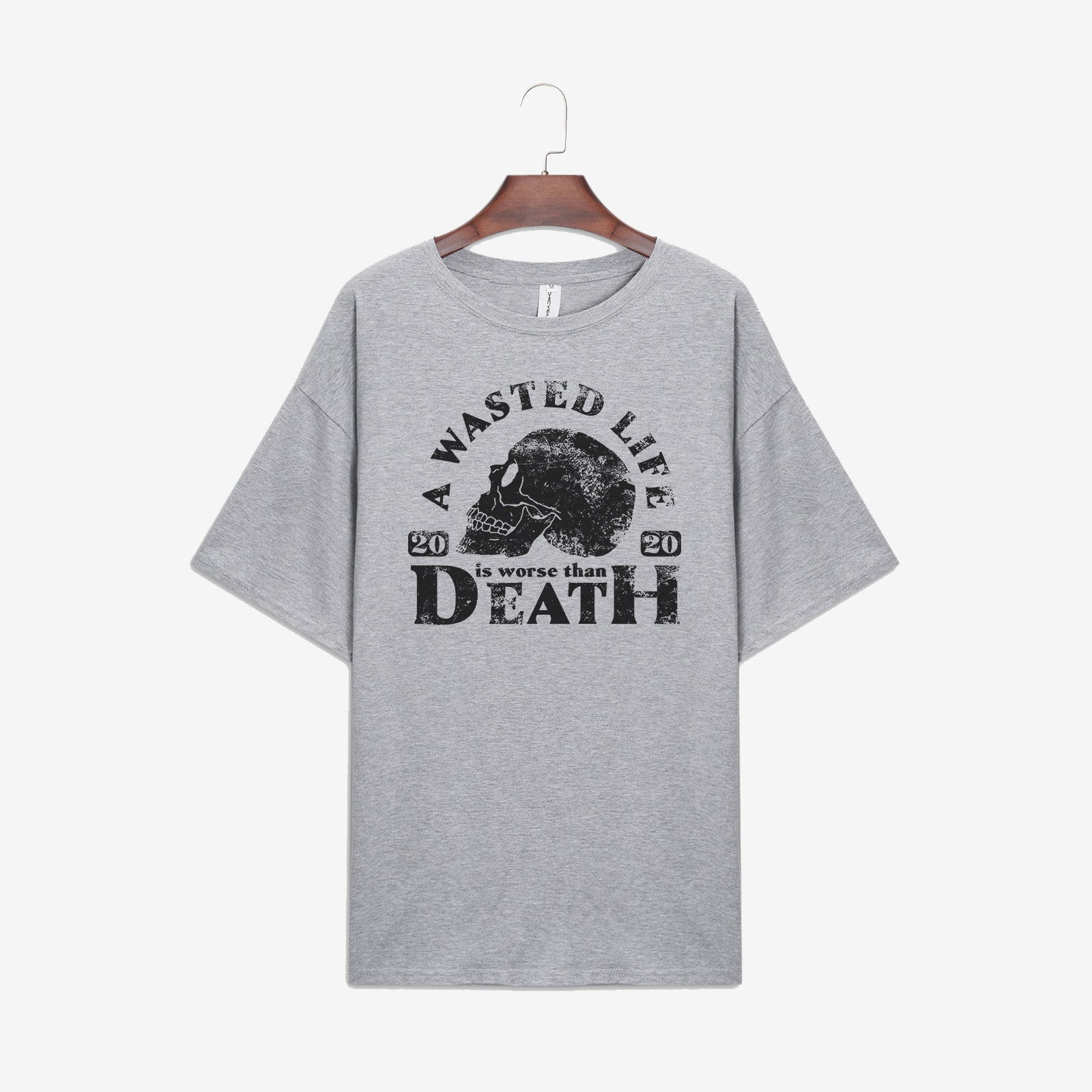 Minnieskull Skull And Letters Print T-Shirt - chicyea