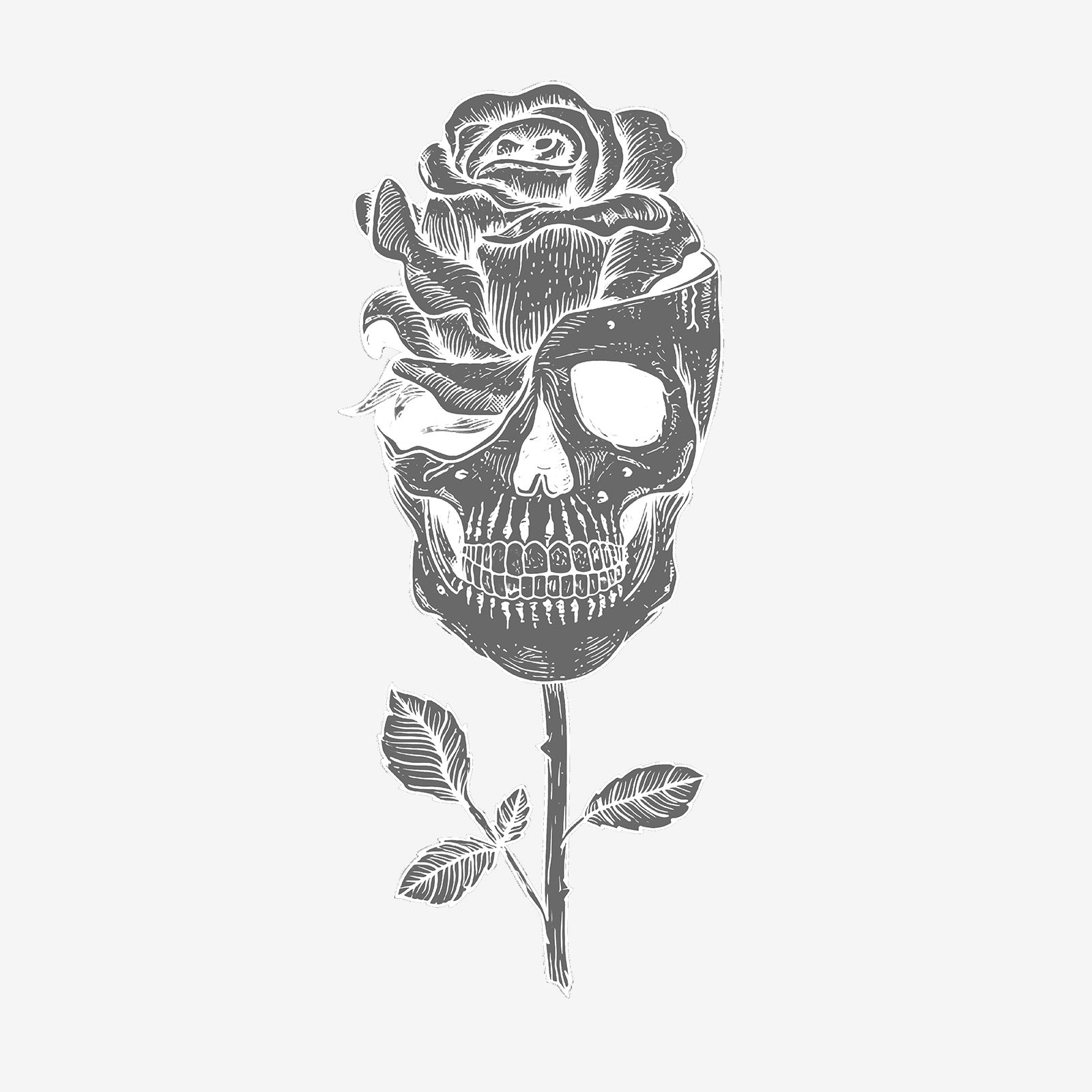 Minnieskull Rose Skull Print Women Plus T-Shirt - chicyea