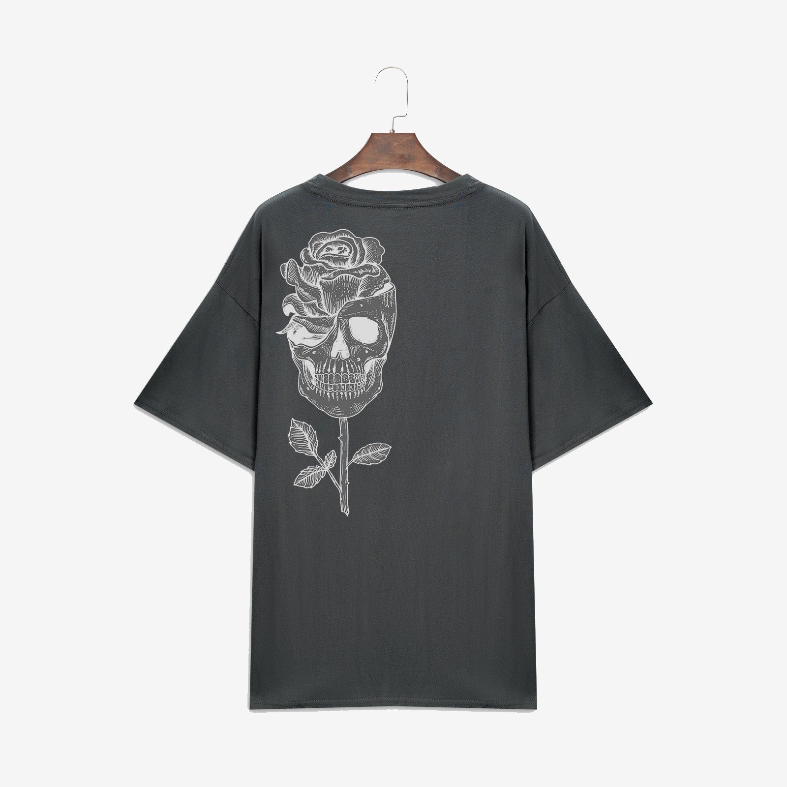 Minnieskull Rose Skull Print Women Plus T-Shirt - chicyea