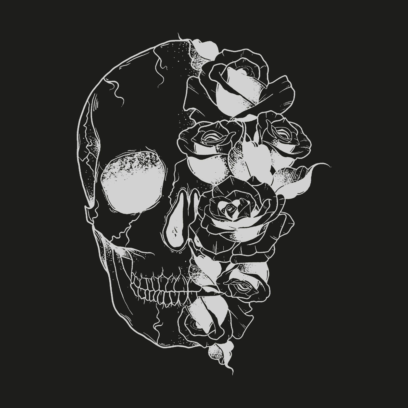 Minnieskull Skull Head Rose Print Women Fashion T-Shirt - chicyea