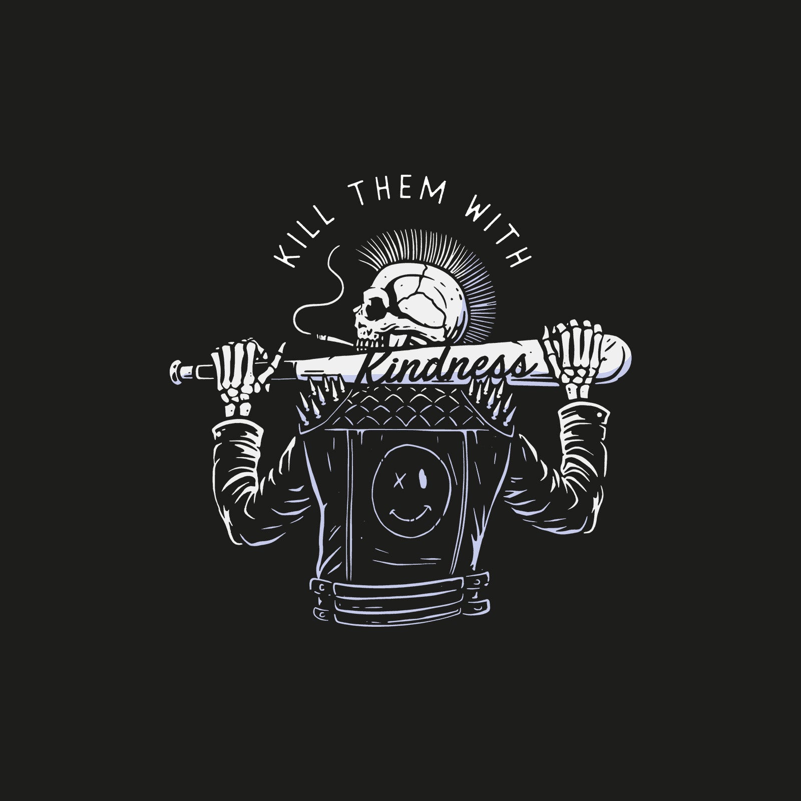 Minnieskull Kill Them With Kindness Printed Designer Sweatshirt - chicyea