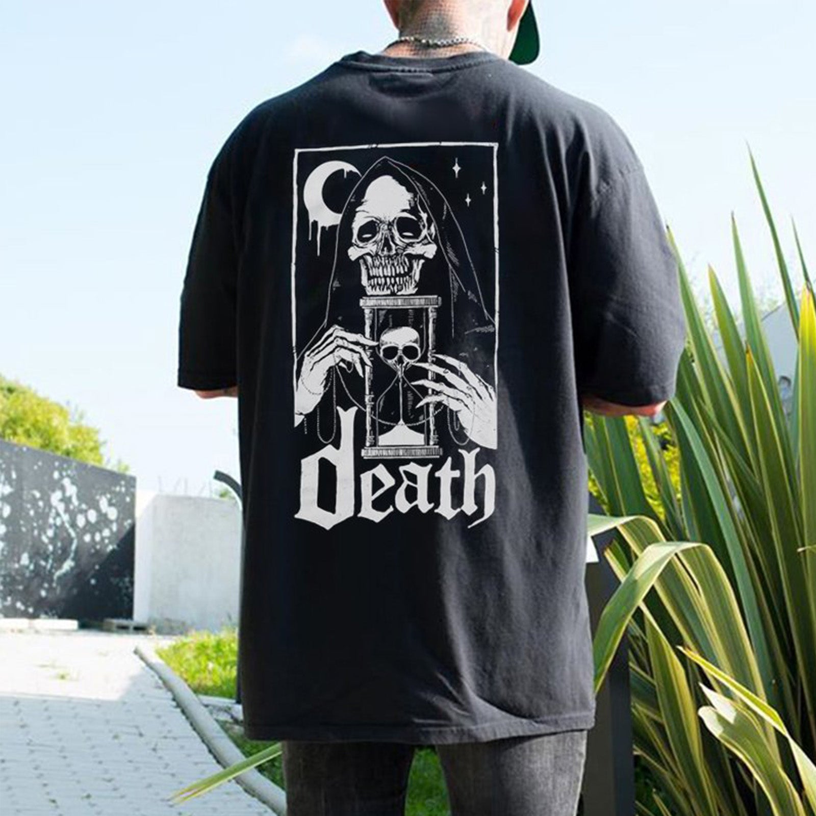 Uprandy Designer Mage Skull Graphic Print T-Shirt - chicyea