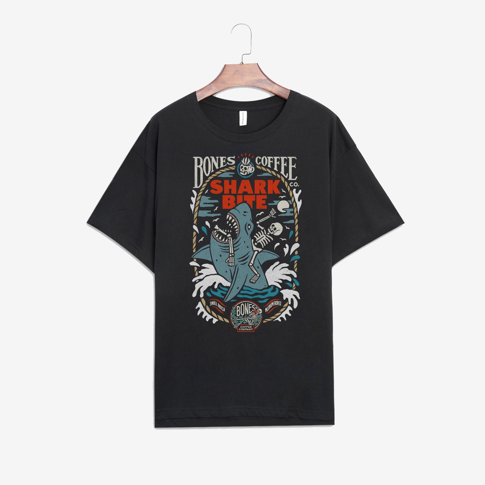 Minnieskull Shark Bite Print Fashion Designer T-Shirt - chicyea