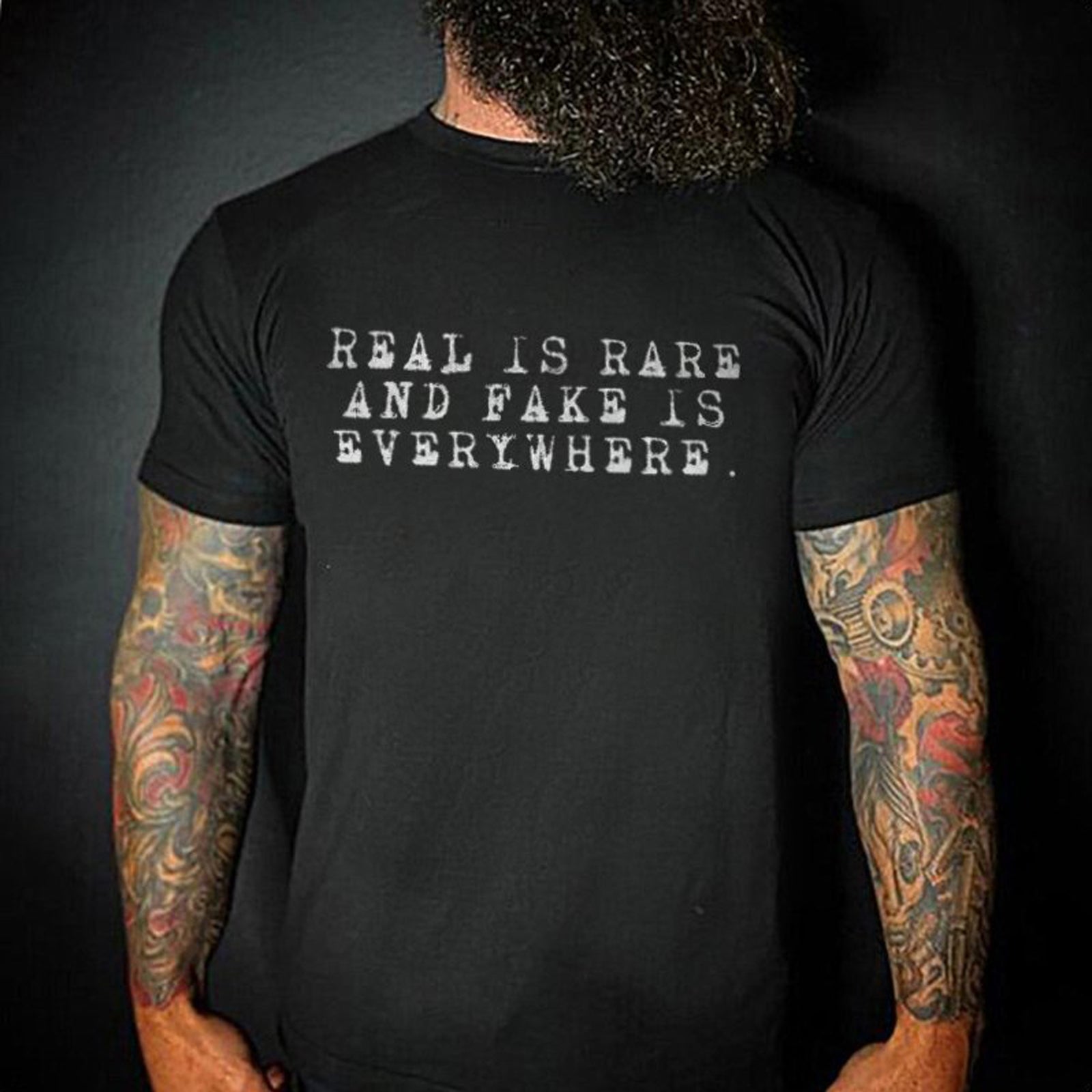 Livereid Real Is Rare And Fake Is Everywhere Letter T-Shirt - chicyea