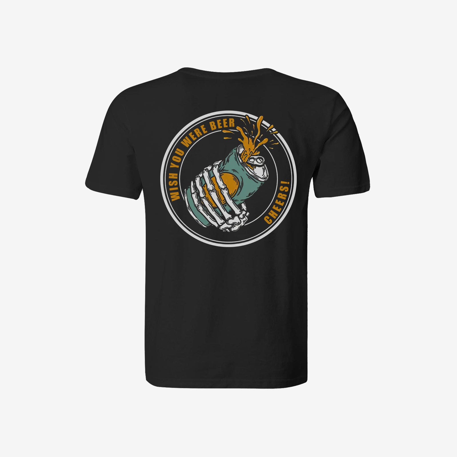 Uprandy Wish You Were Beer Designer Men Stylish Black T-Shirt - chicyea