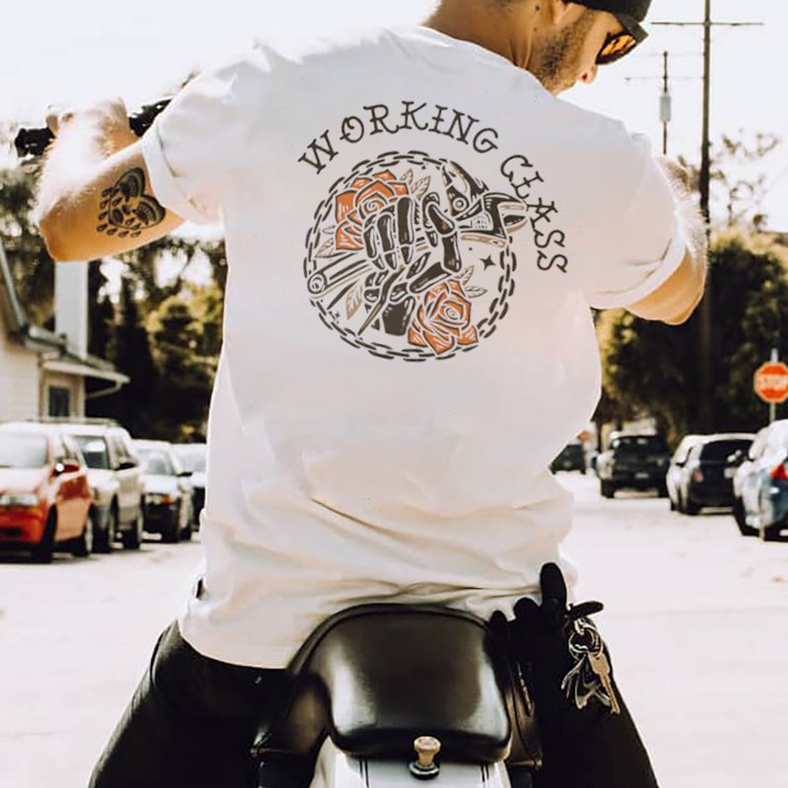 Uprandy Working Class Printed T-Shirt - chicyea