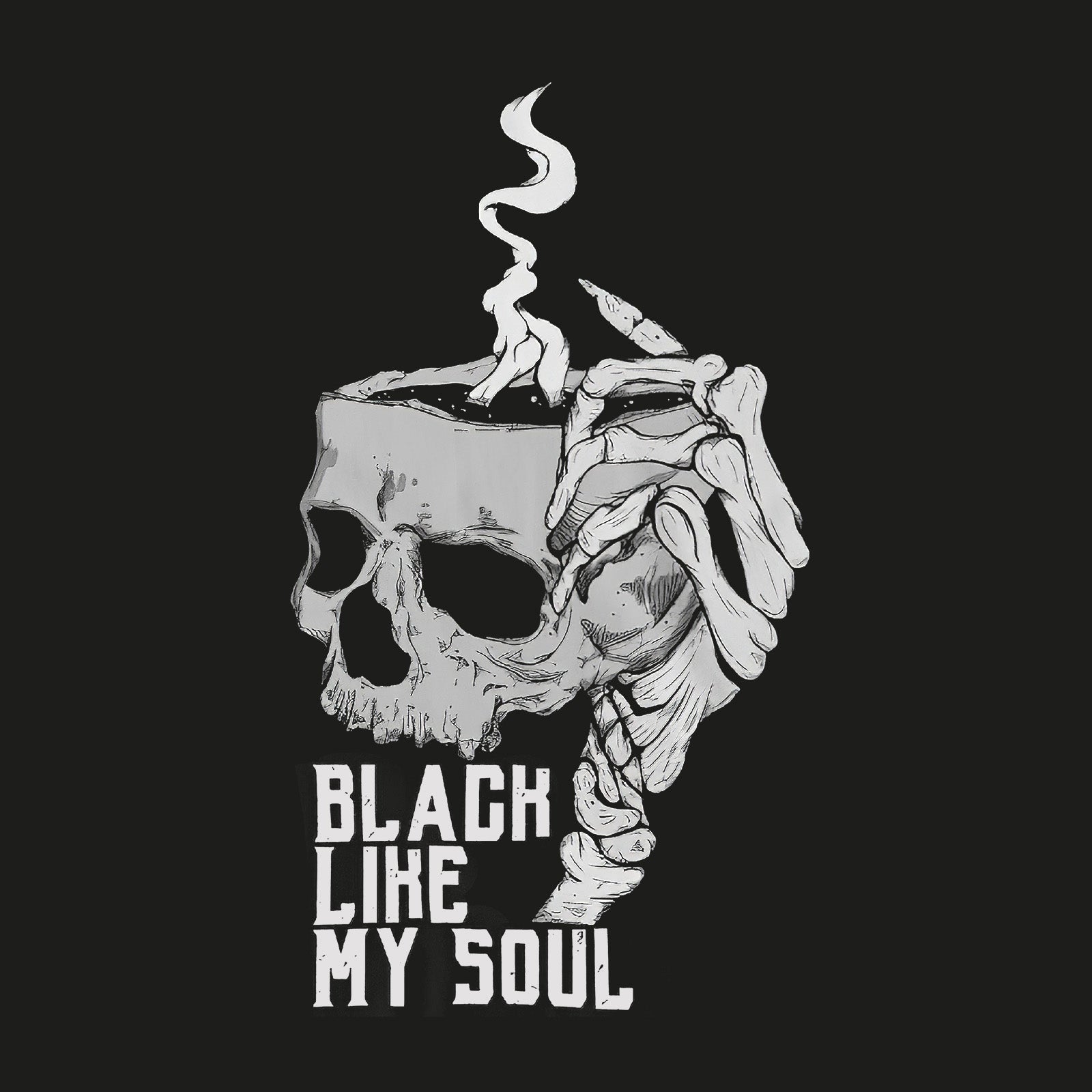 Minnieskull Cool Black Like My Soul Skull Printed Women T-Shirt - chicyea