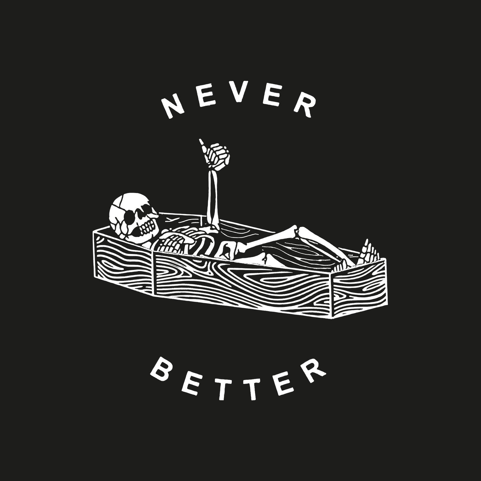 Minnieskull Cool Never Better Skeleton Lying In Coffin Printed Women T-Shirt - chicyea