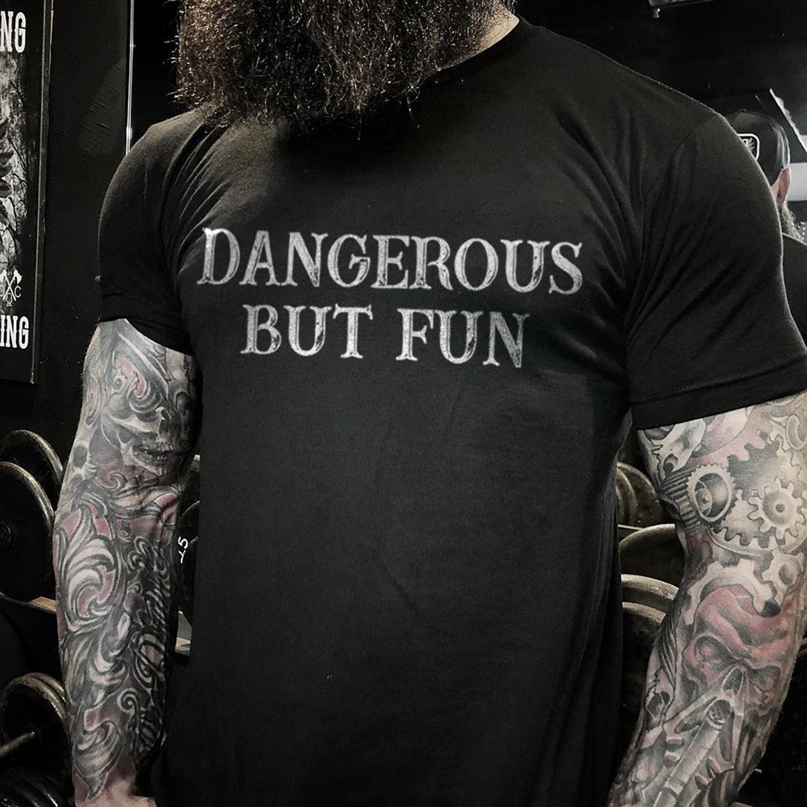 Livereid Dangerous But Fun Letter T-Shirt - chicyea