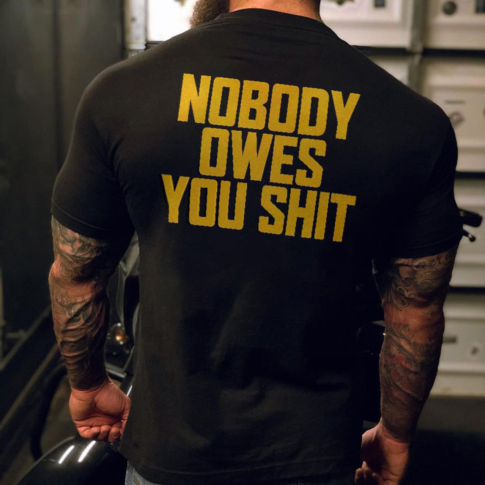 Livereid Nobody Owes You Shit Letter T-Shirt - chicyea