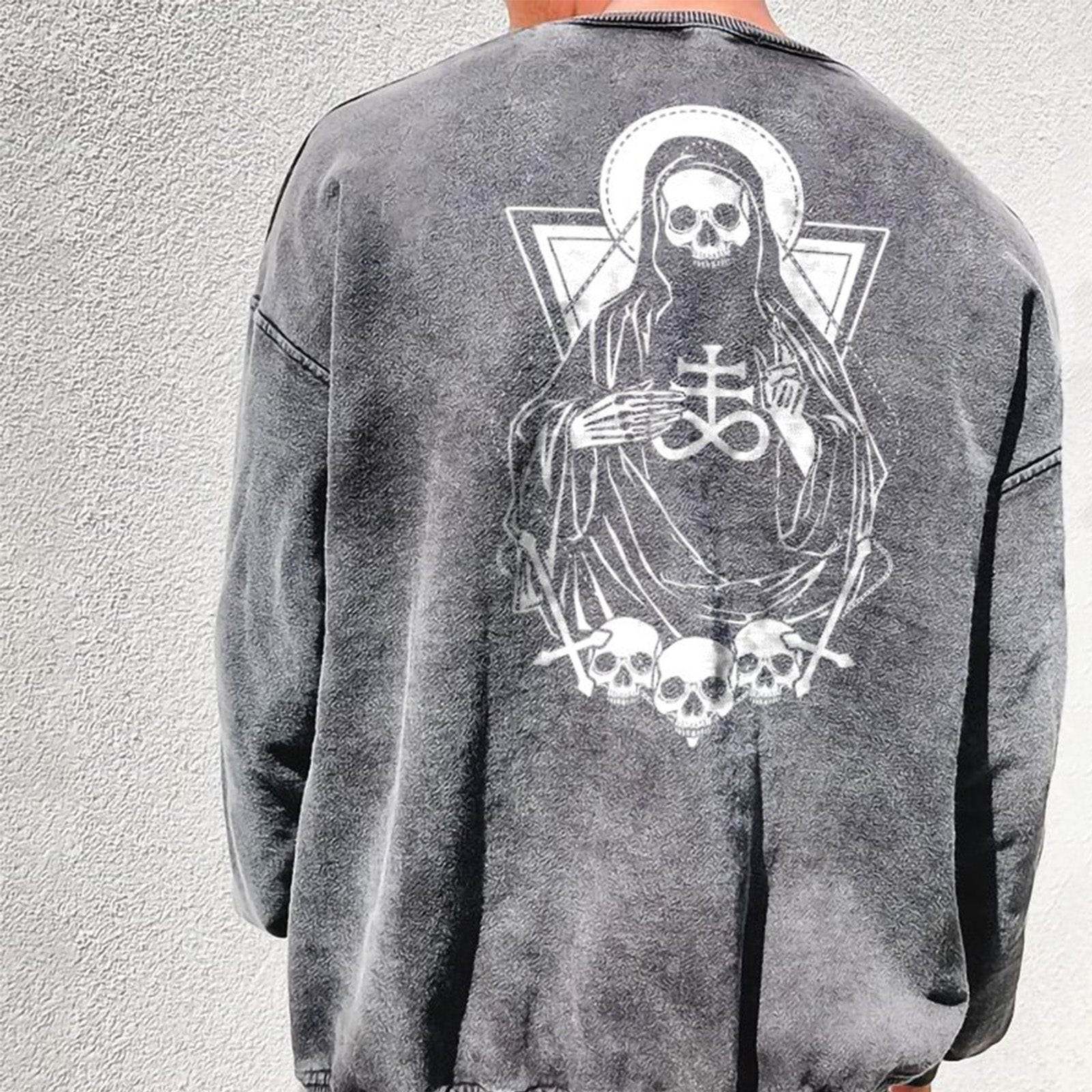 Uprandy Designer Men Wizard Skull Print Sweatshirt - chicyea