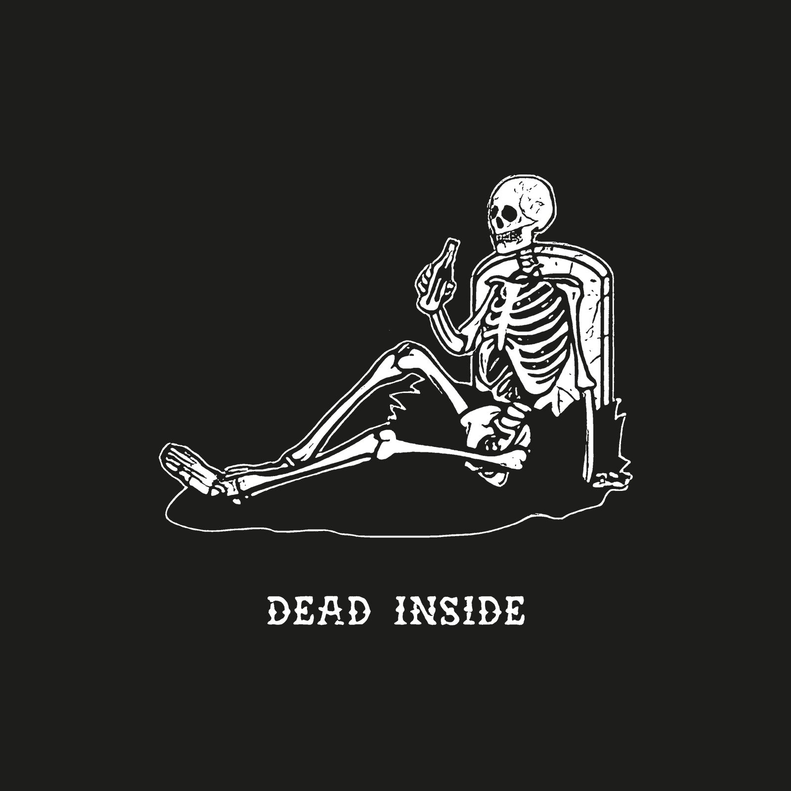 Minnieskull Dead Inside Skull Print Women T-Shirt - chicyea