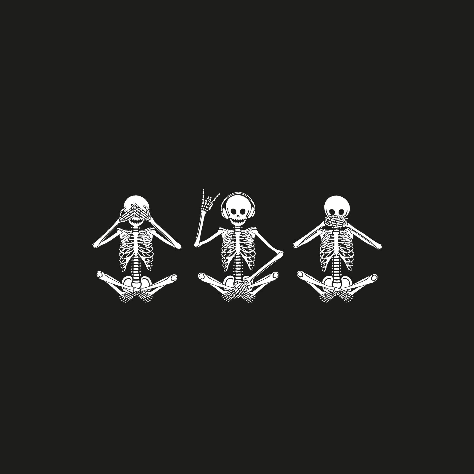 Minnieskull Cute Headphone Skulls Print Women T-Shirt - chicyea