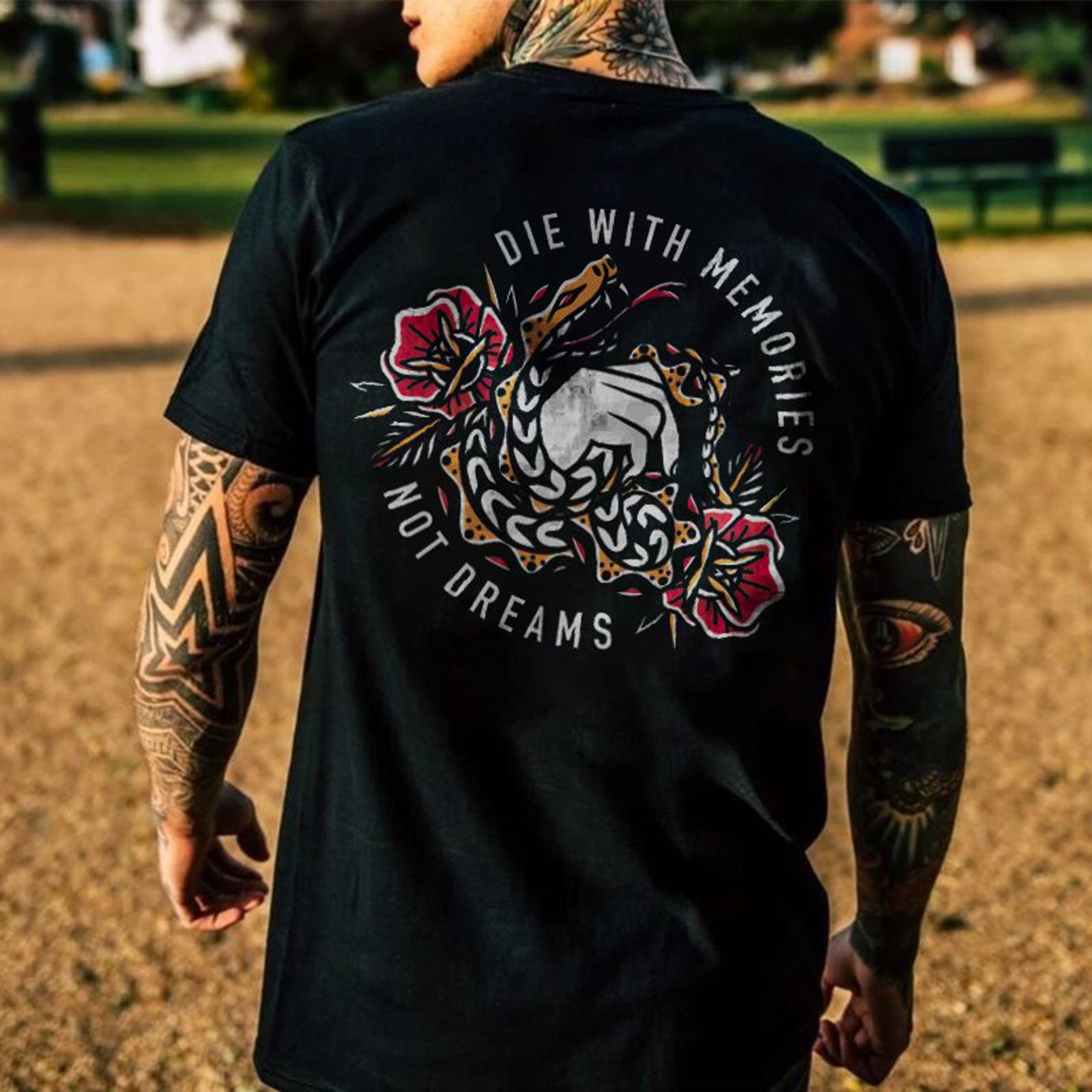 Uprandy Die With Memories Not Dreams Printed T-Shirt - chicyea