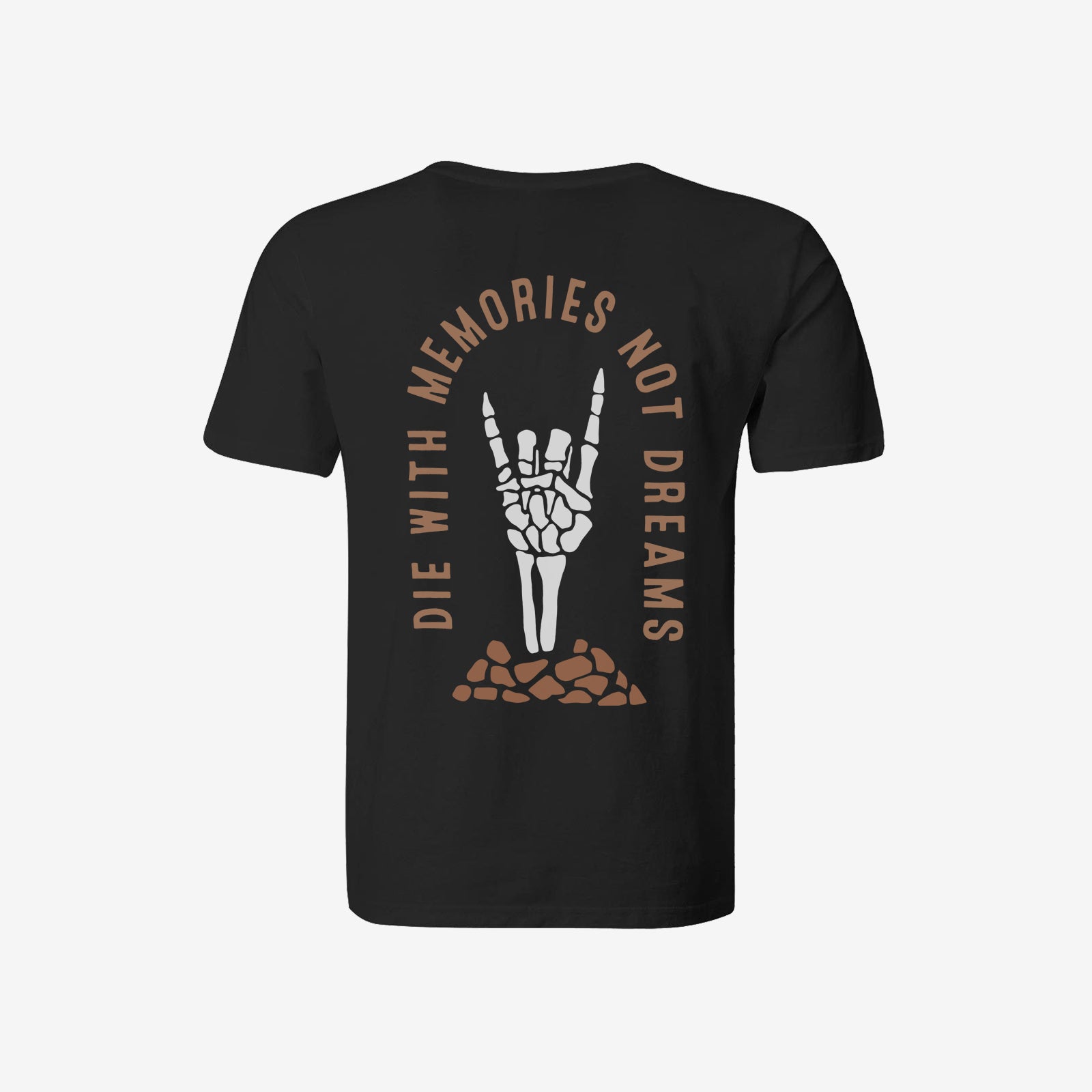 Uprandy Die With Memories Not Dreams Mano Cornuto Printed T-Shirt - chicyea