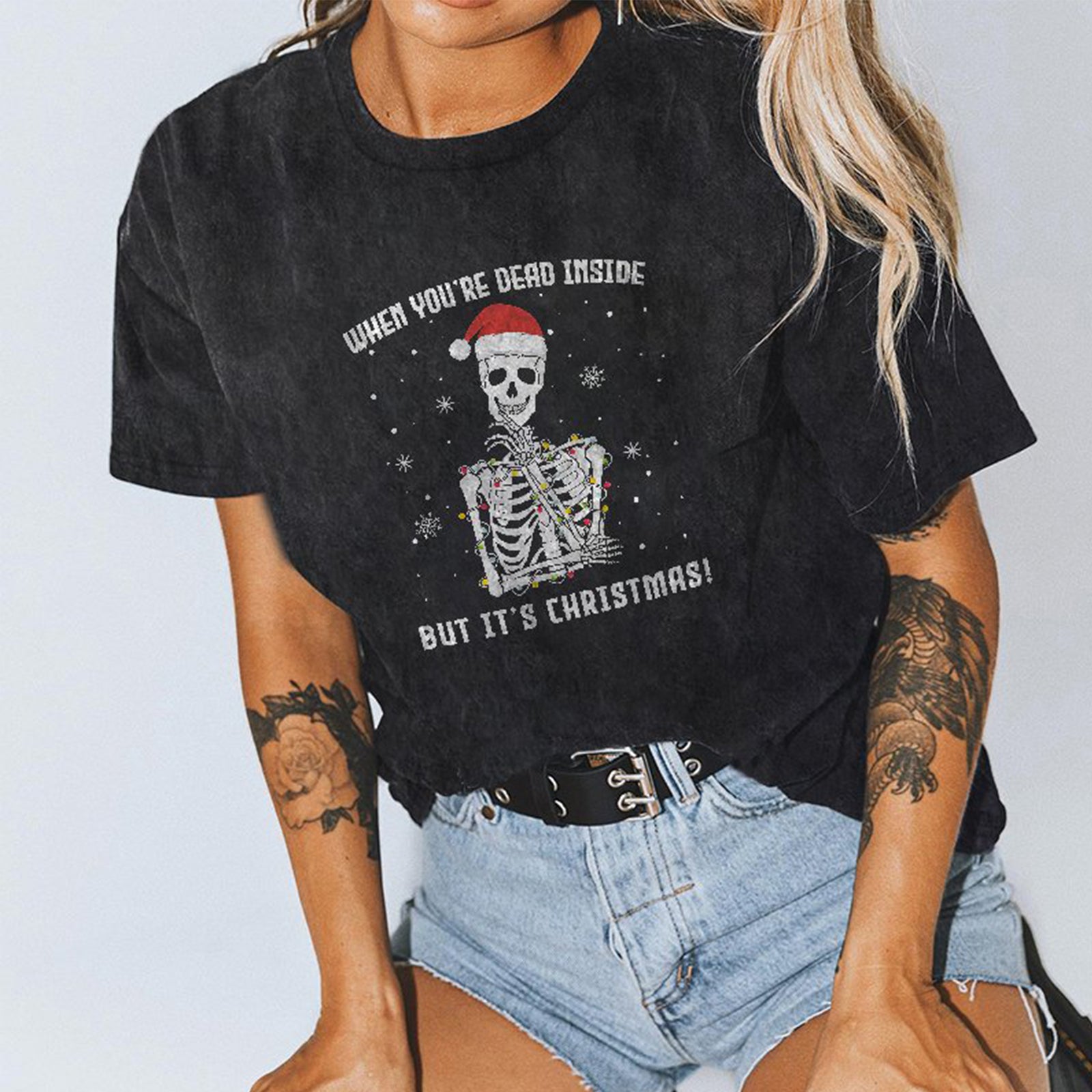 Minnieskull Cool But It'S Christmas Skull Women T-Shirt - chicyea