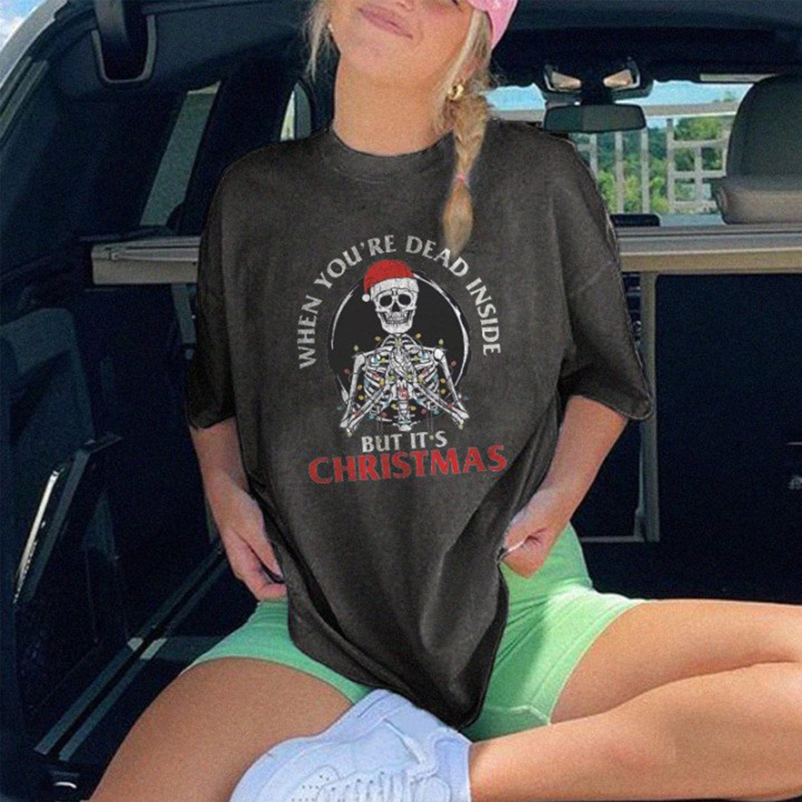 Minnieskull Cool Dead Skull But It Christmas Women T-Shirt - chicyea