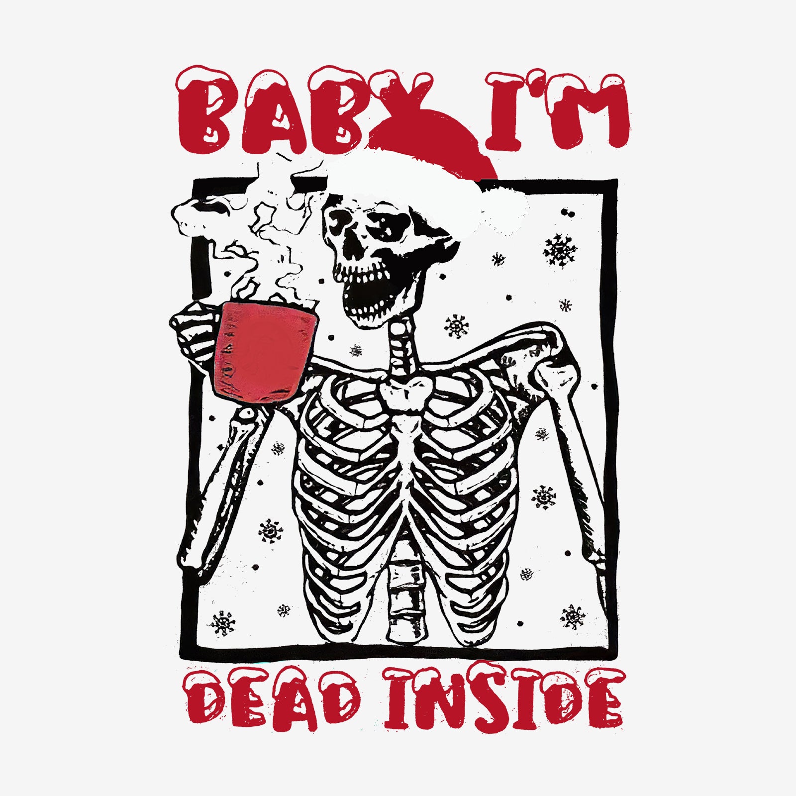 Minnieskull Baby I'M Dead Inside Skull Drinking Coffee Women Sweatshirt - chicyea