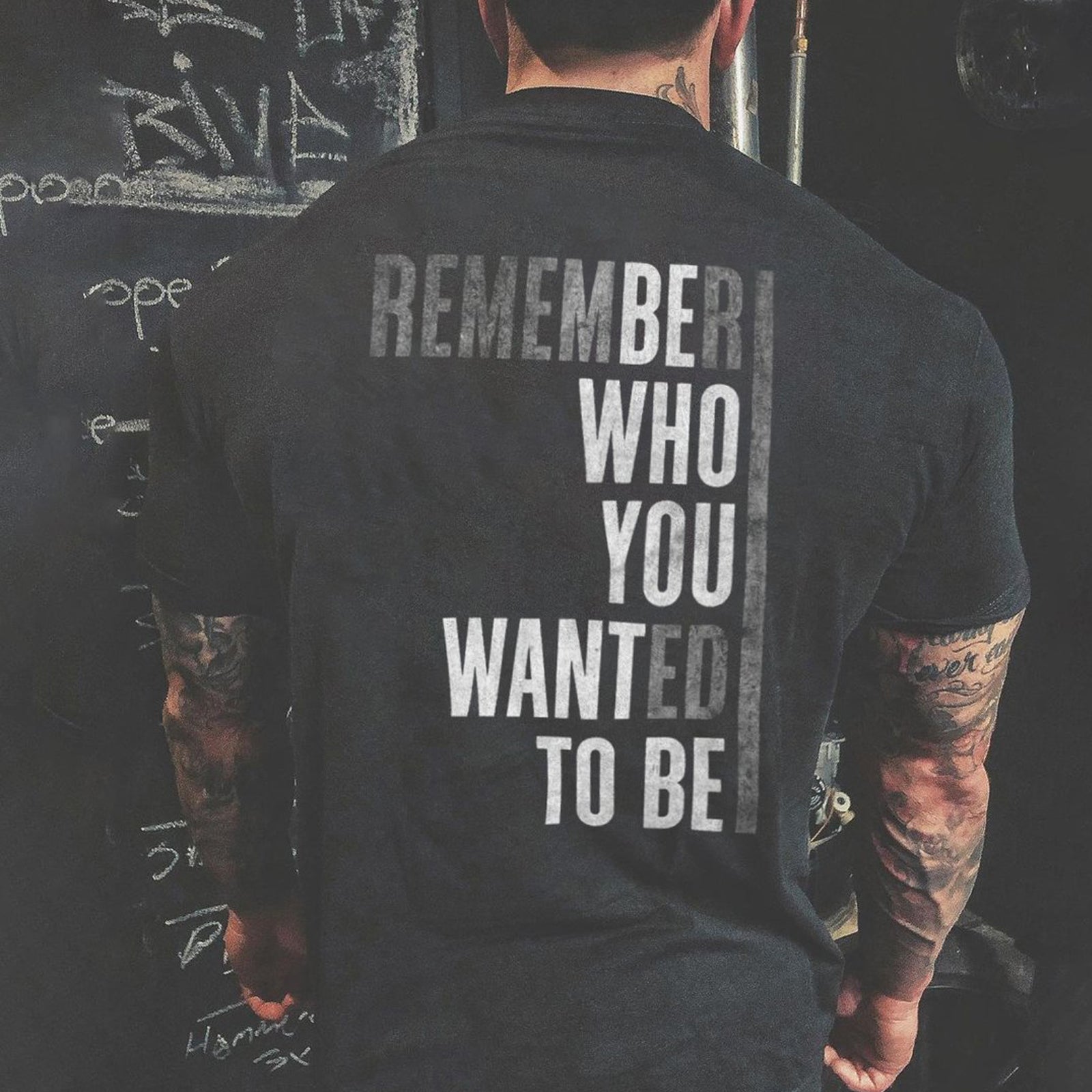 Livereid Remember Who You Wanted To Be Letter T-Shirt - chicyea
