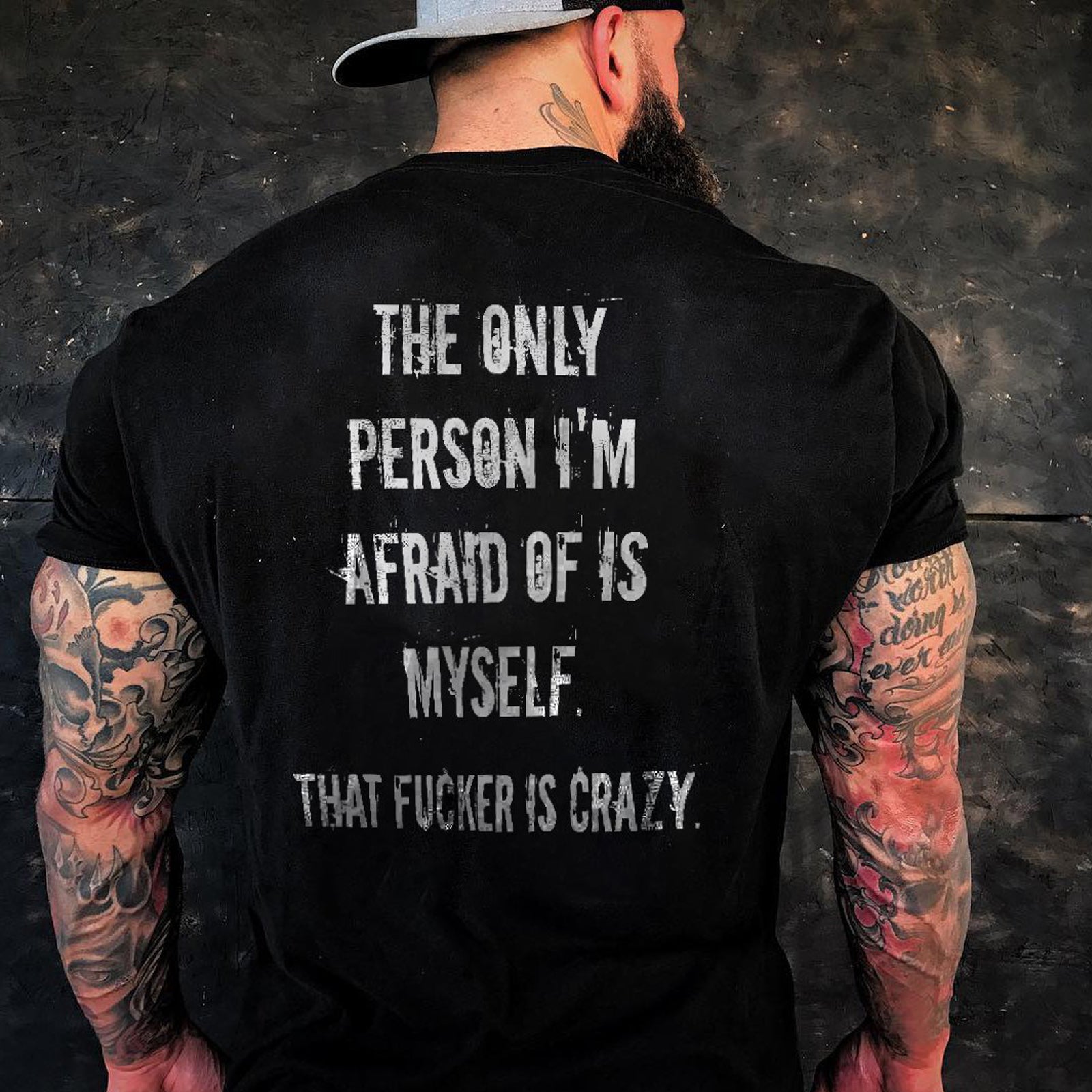 Livereid The Only Person I'M Afraid Of Is Myself Letter T-Shirt - chicyea