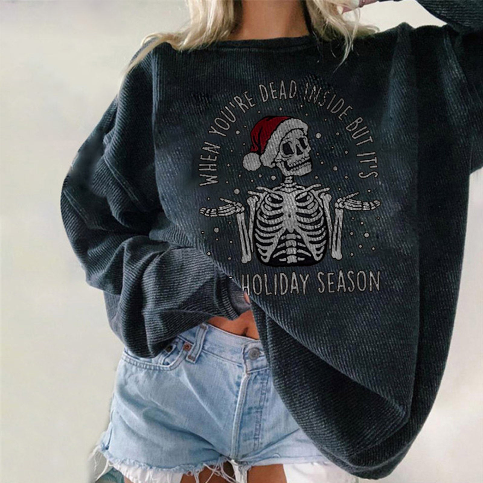Minnieskull Cool But It The Holiday Season Christmas Skull Sweatshirt - chicyea