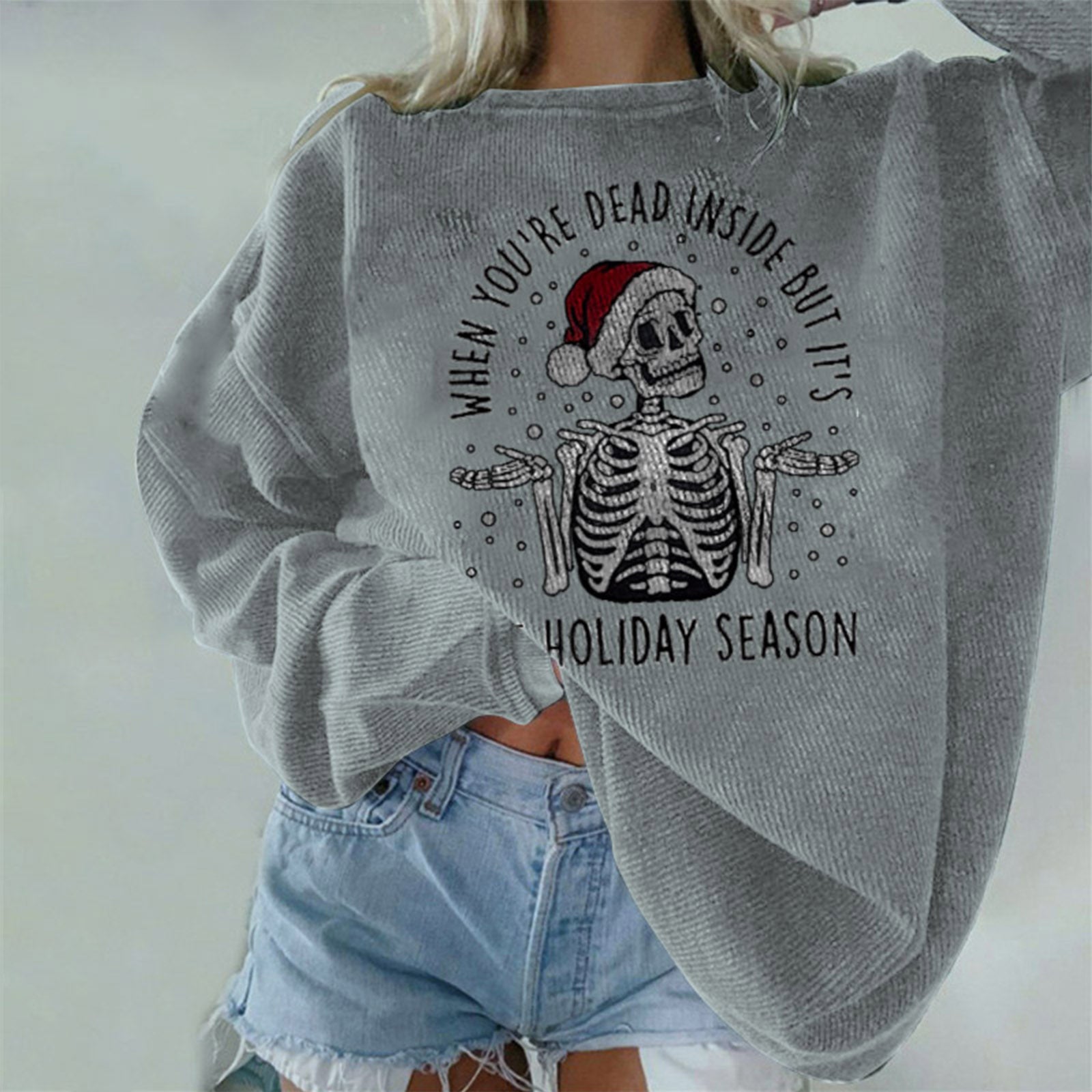 Minnieskull Cool But It The Holiday Season Christmas Skull Sweatshirt - chicyea