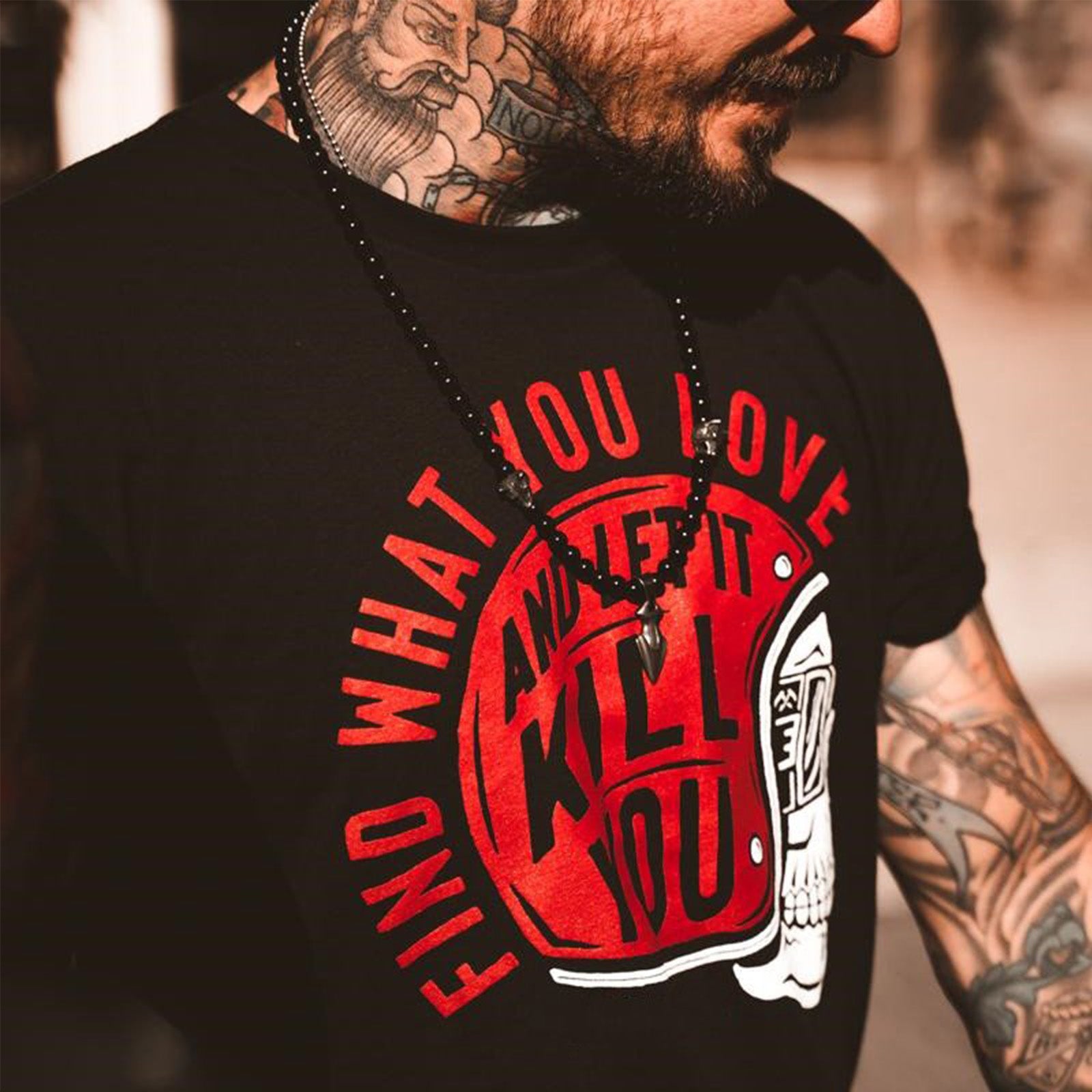 Uprandy Find What You Love And Let It Kill You Print T-Shirt - chicyea