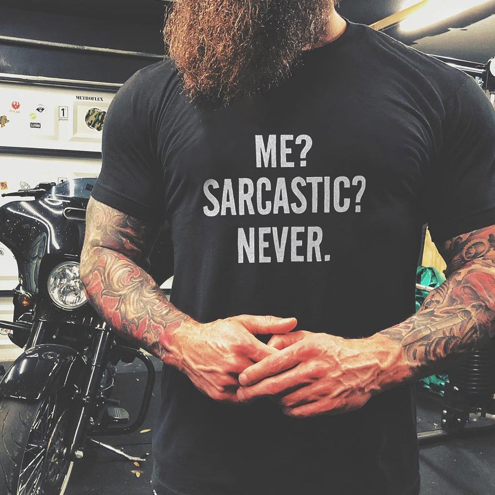 Livereid Me?Sarcastic?Never Letter T-Shirt - chicyea