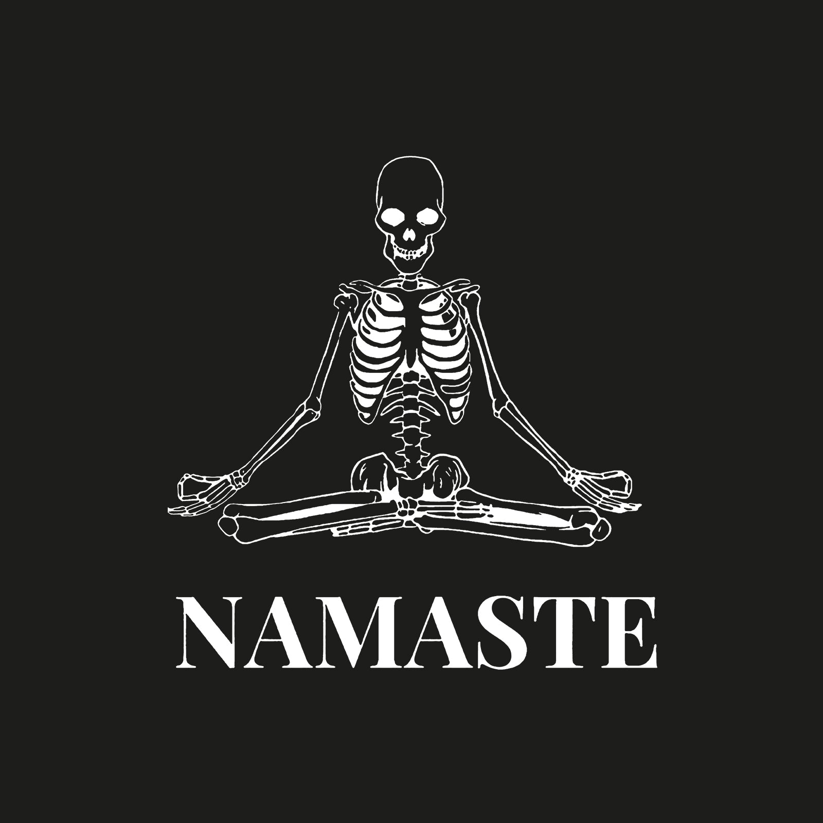 Minnieskull Cool Namaste Skeleton Printed Casual Sweatshirt - chicyea
