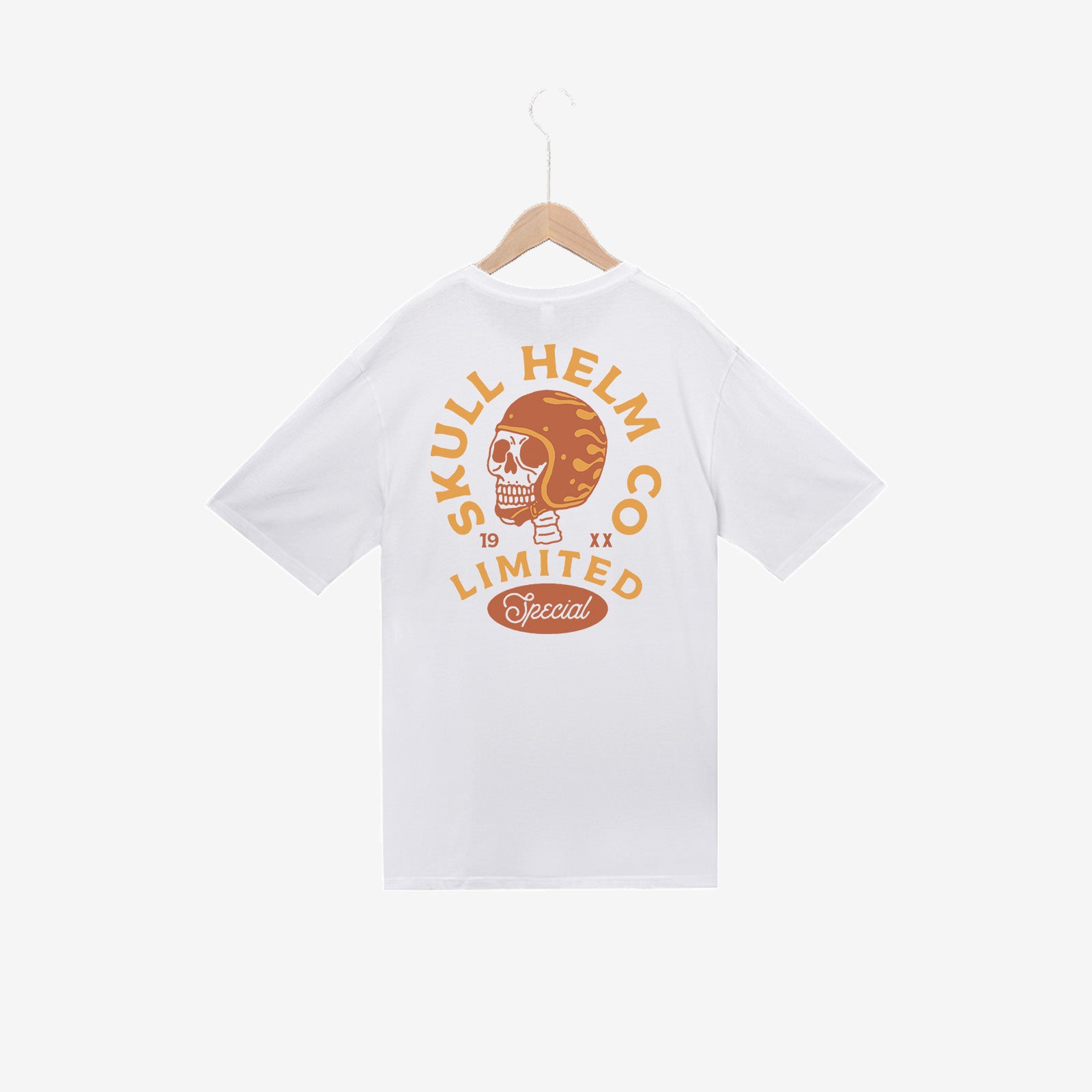 Uprandy Helmet Skull Print Designer Short Sleeve T-Shirt - chicyea