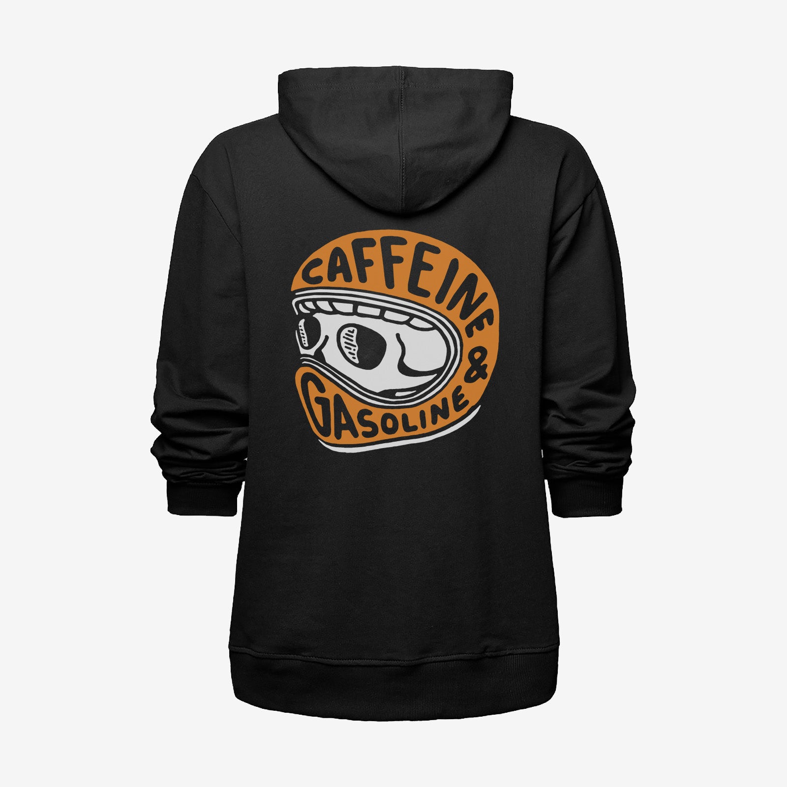 Uprandy Caffeine&Gasoline Skull Print Designer Hoodie - chicyea