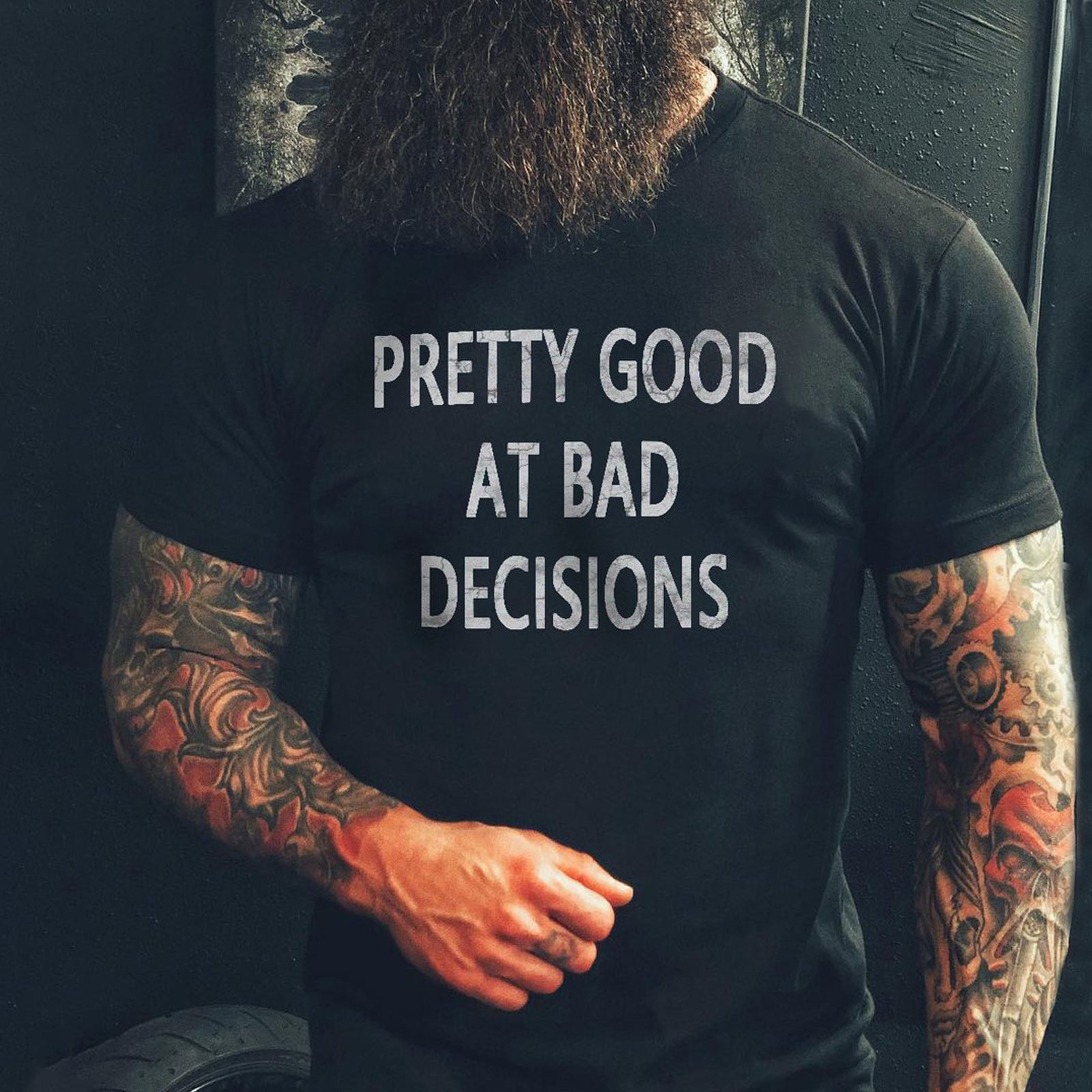Livereid Pretty Good At Bad Decisions Letter Print T-Shirt - chicyea