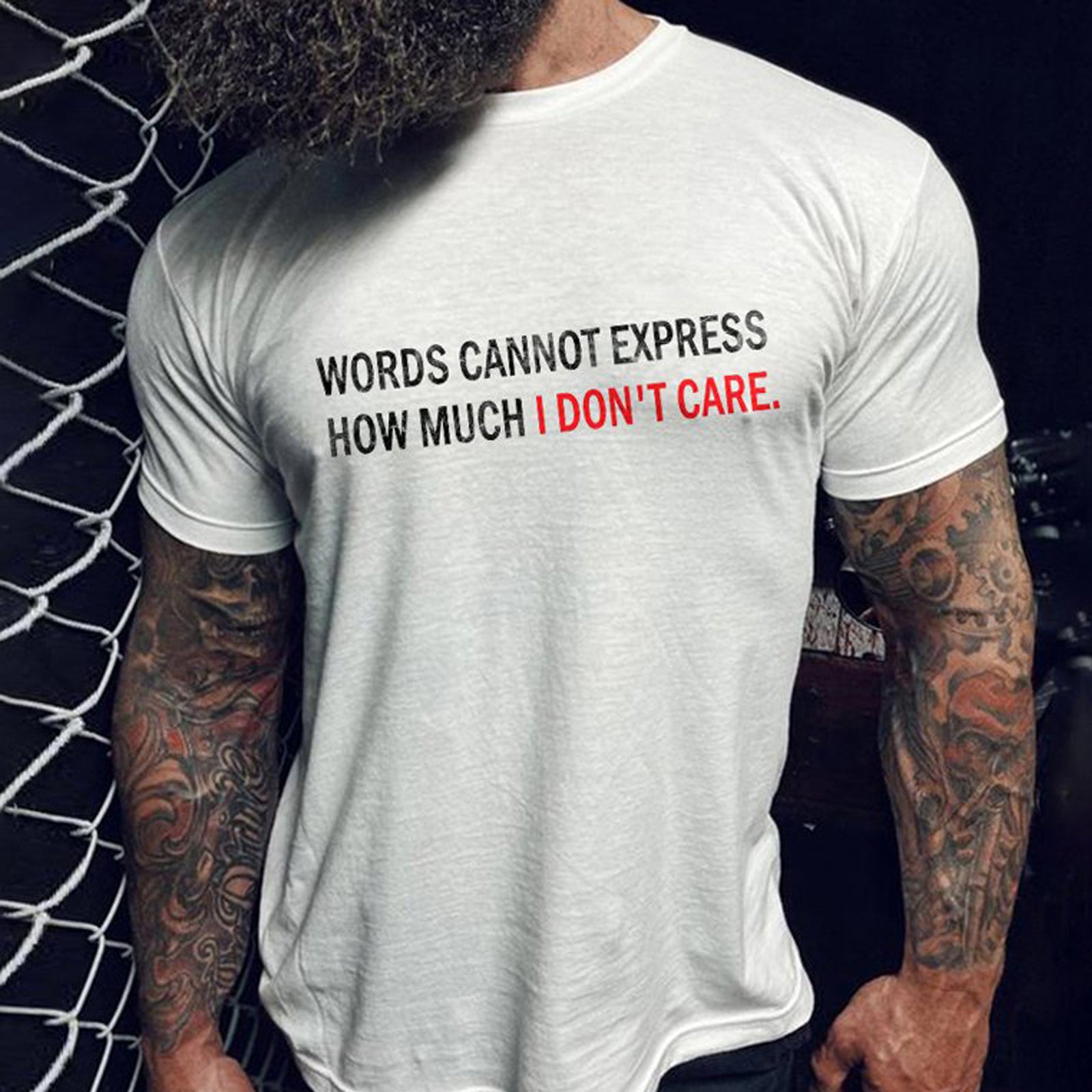 Livereid Words Cannot Express How Much I Don'T Care Letter T-Shirt - chicyea