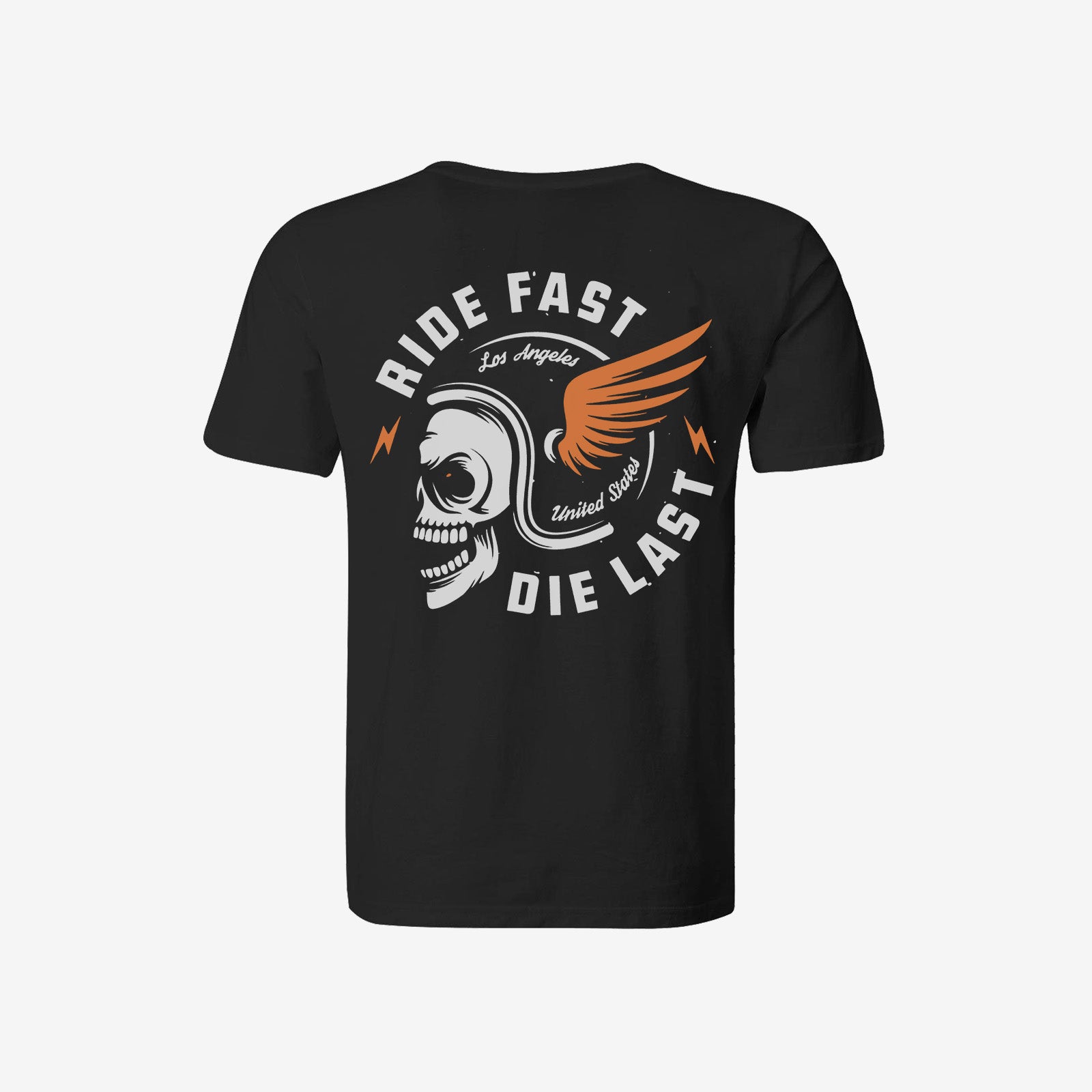 Uprandy Ride Fast Die Last Skull Helmet T-Shirt - chicyea