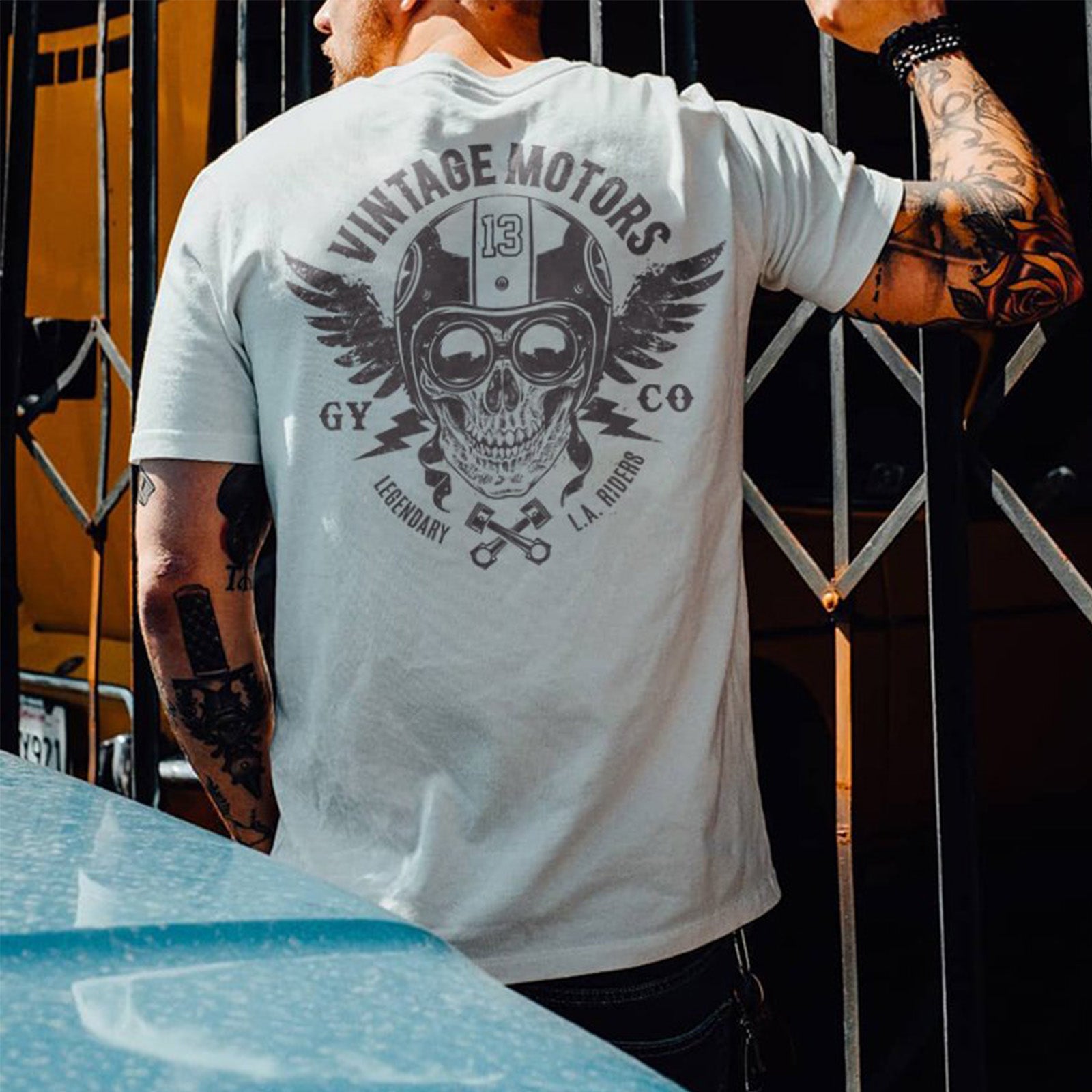 Uprandy Men Punk Skull Designer T-Shirt - chicyea