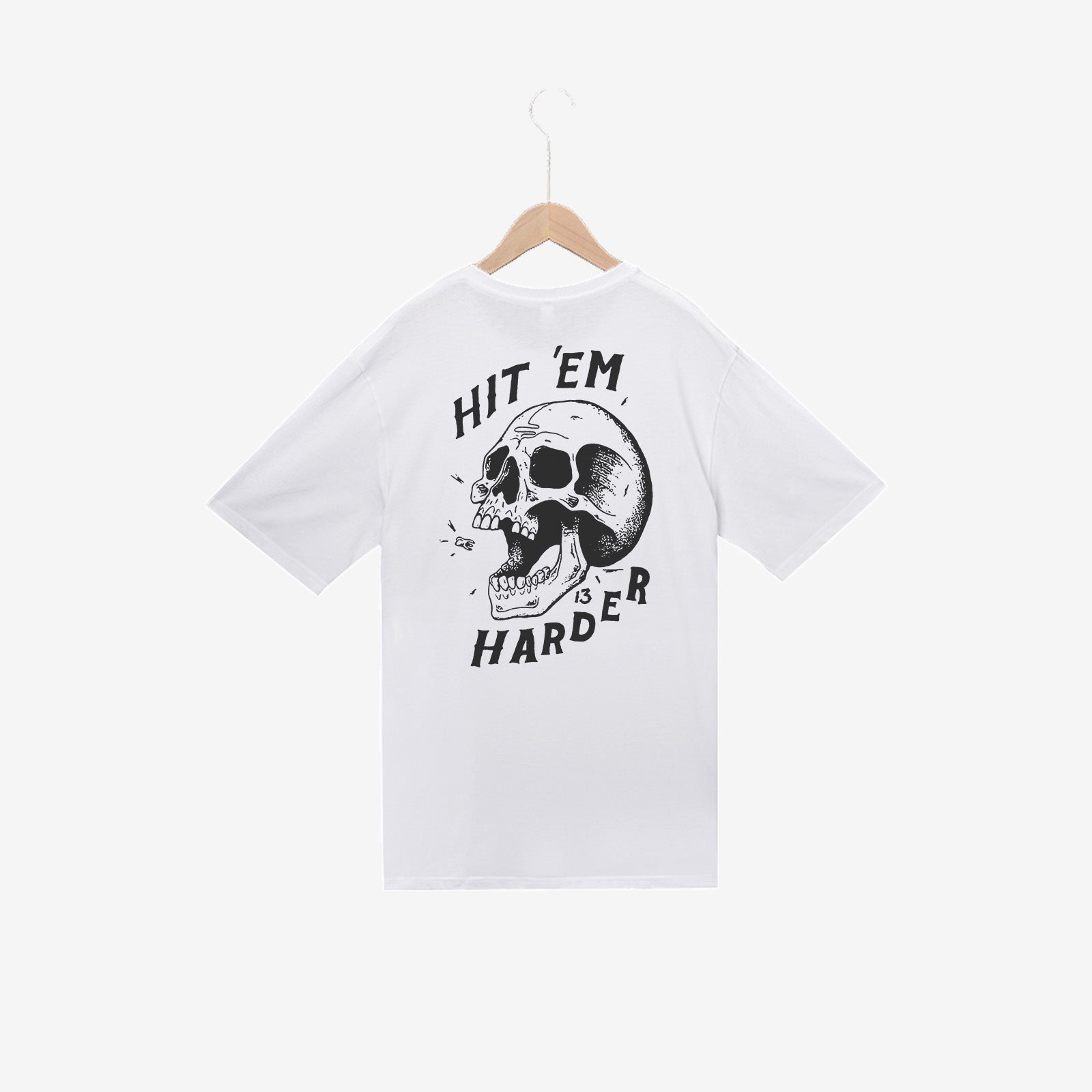 Uprandy Hit 'Em Harder Skull Crew Neck T-Shirt - chicyea
