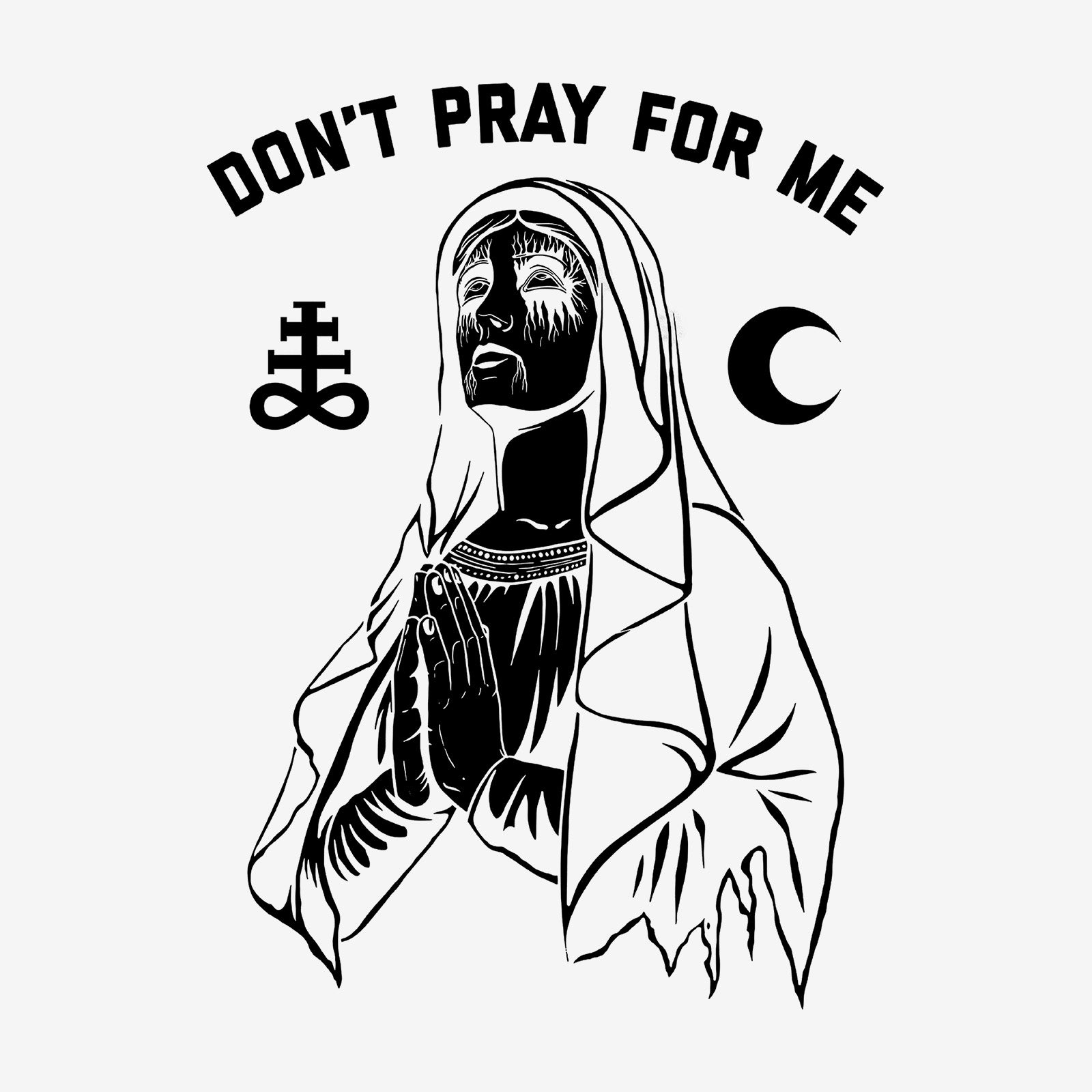 Uprandy Men Raglan Sleeve Don'T Pray For Me Prayer Printed T-Shirt - chicyea