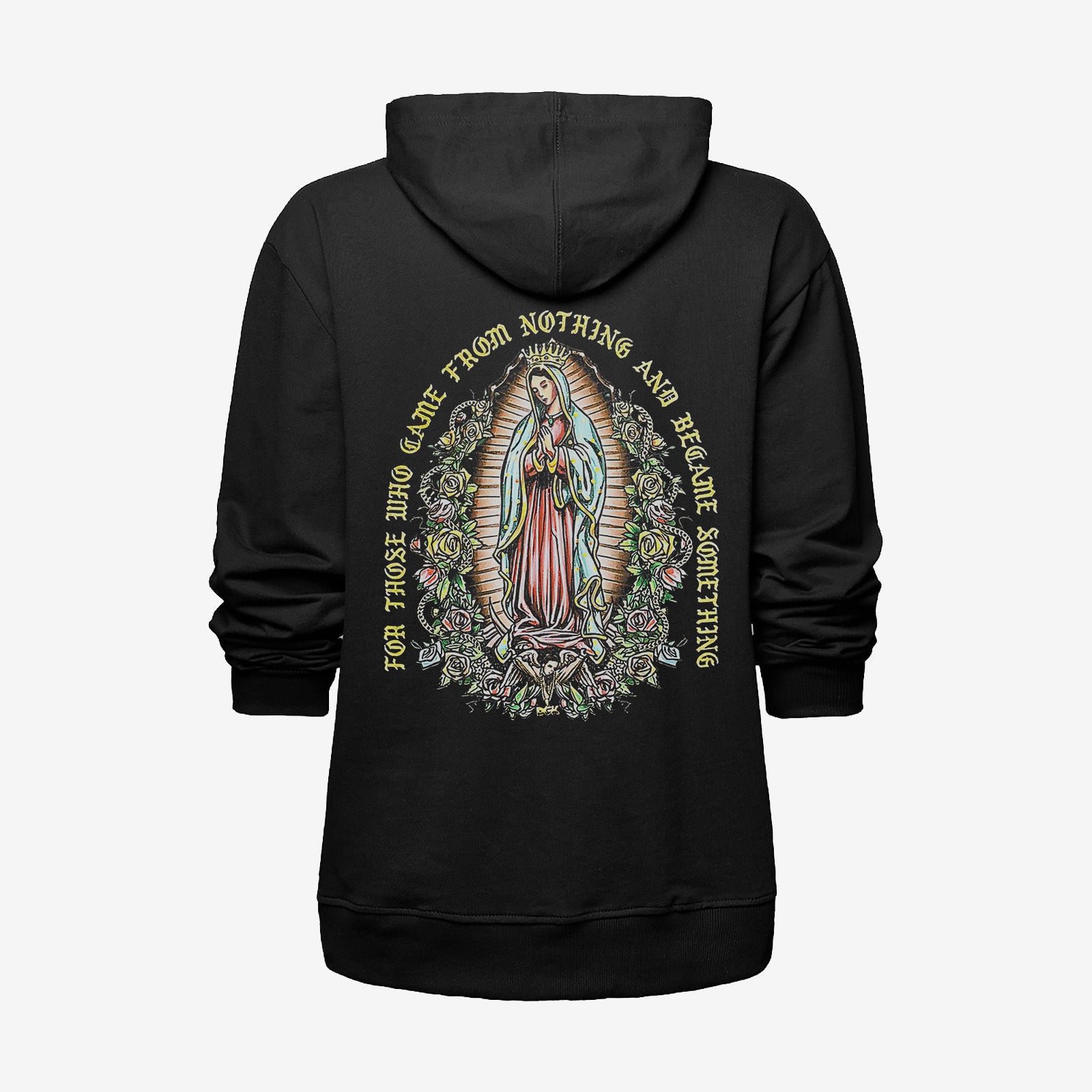 Uprandy Virgin Mary Letter Printed Men Cool Hoodie - chicyea
