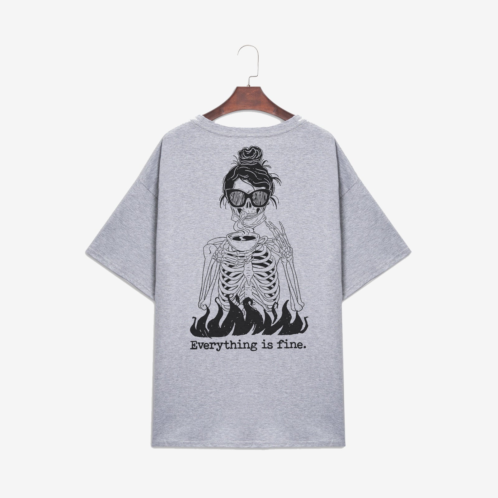 Minnieskull Cool Skeleton Printed Casual Women T-Shirt - chicyea