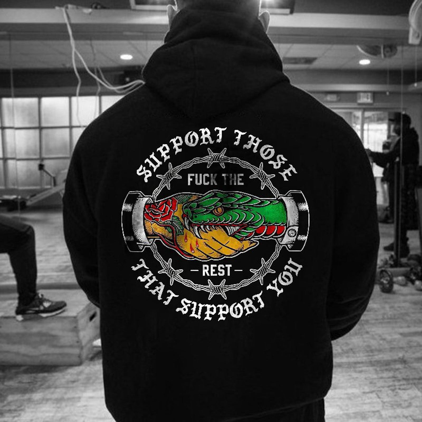 Uprandy Support Those That Support You Printed Men Hoodie - chicyea