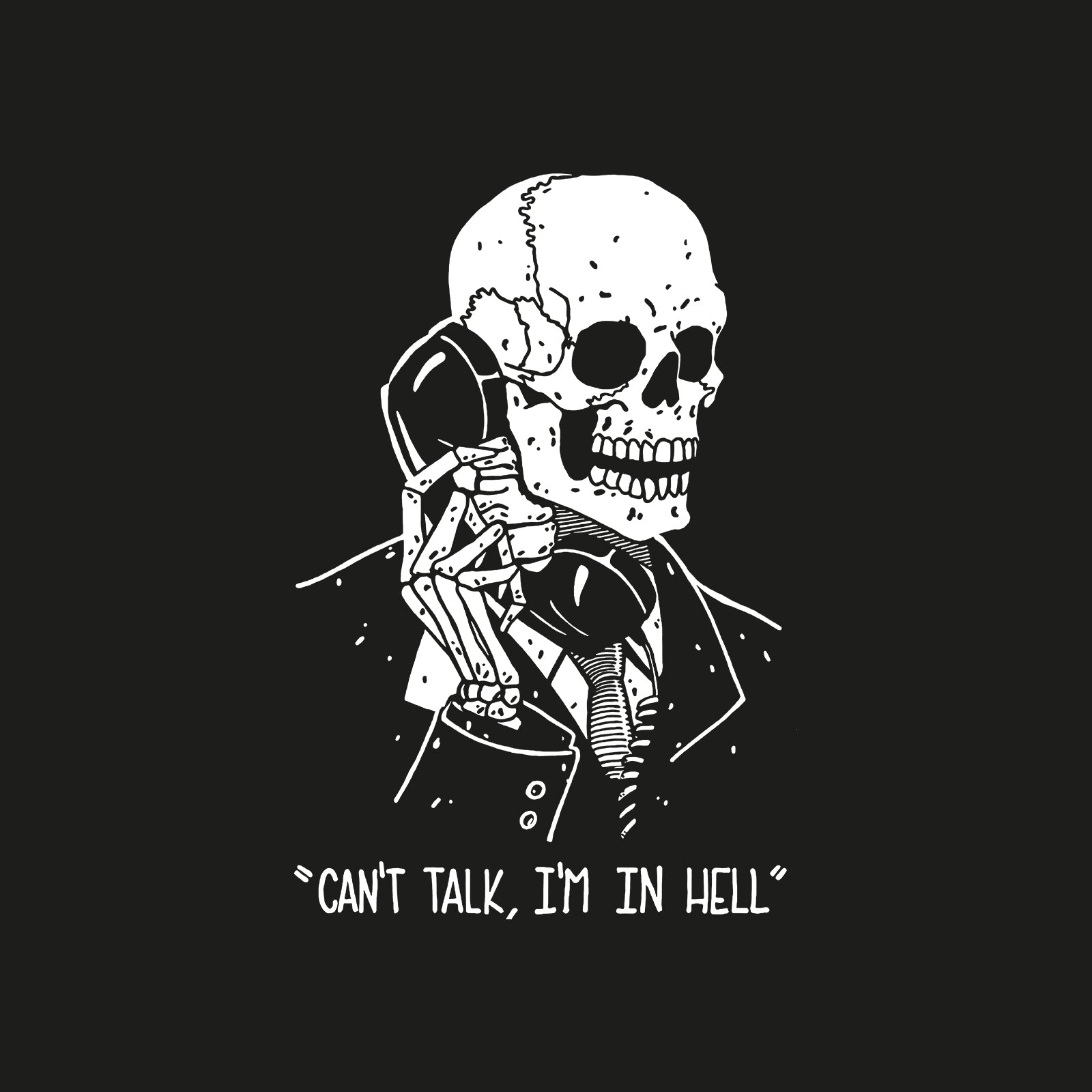 Minnieskull Cool Can'T Talk I'M In Hell Skull Print Plus T-Shirt - chicyea