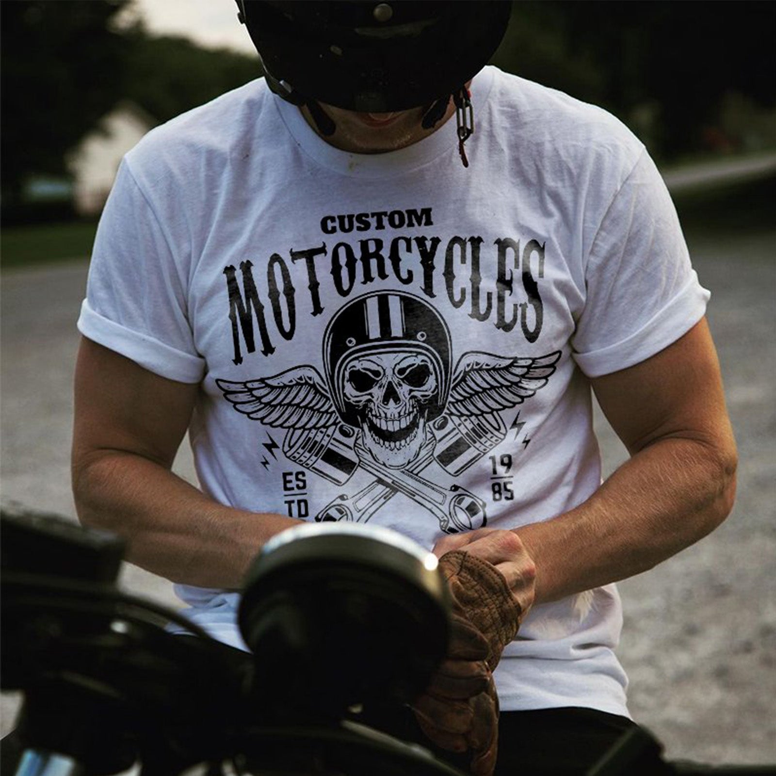 Uprandy Cool Motorcycles Printed T-Shirt - chicyea